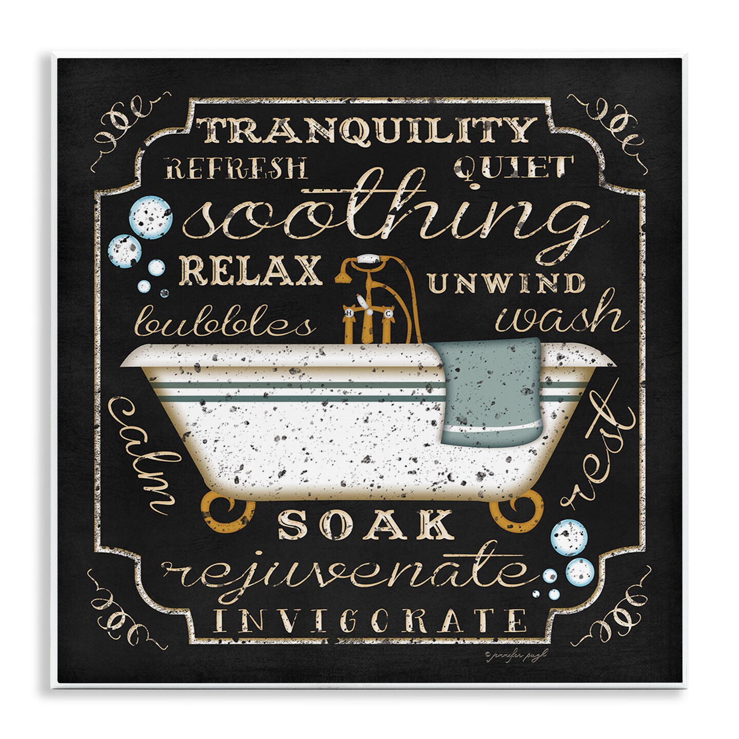 Stupell Industries Country Bathtub with Various Phrases Wall Plaque Art