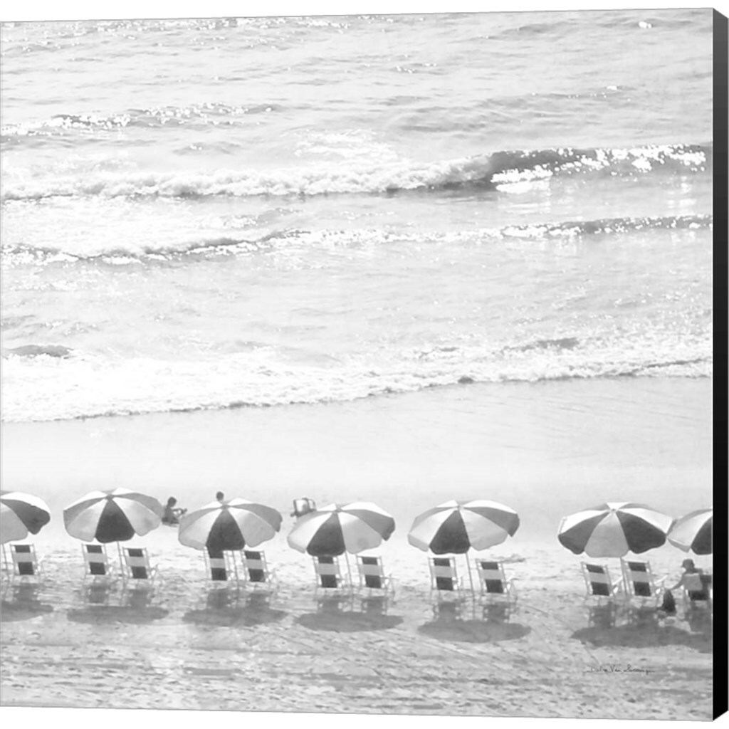 A Day At The Beach BW Crop by Debra Van Swearingen 24" x 24" Canvas Wall Art