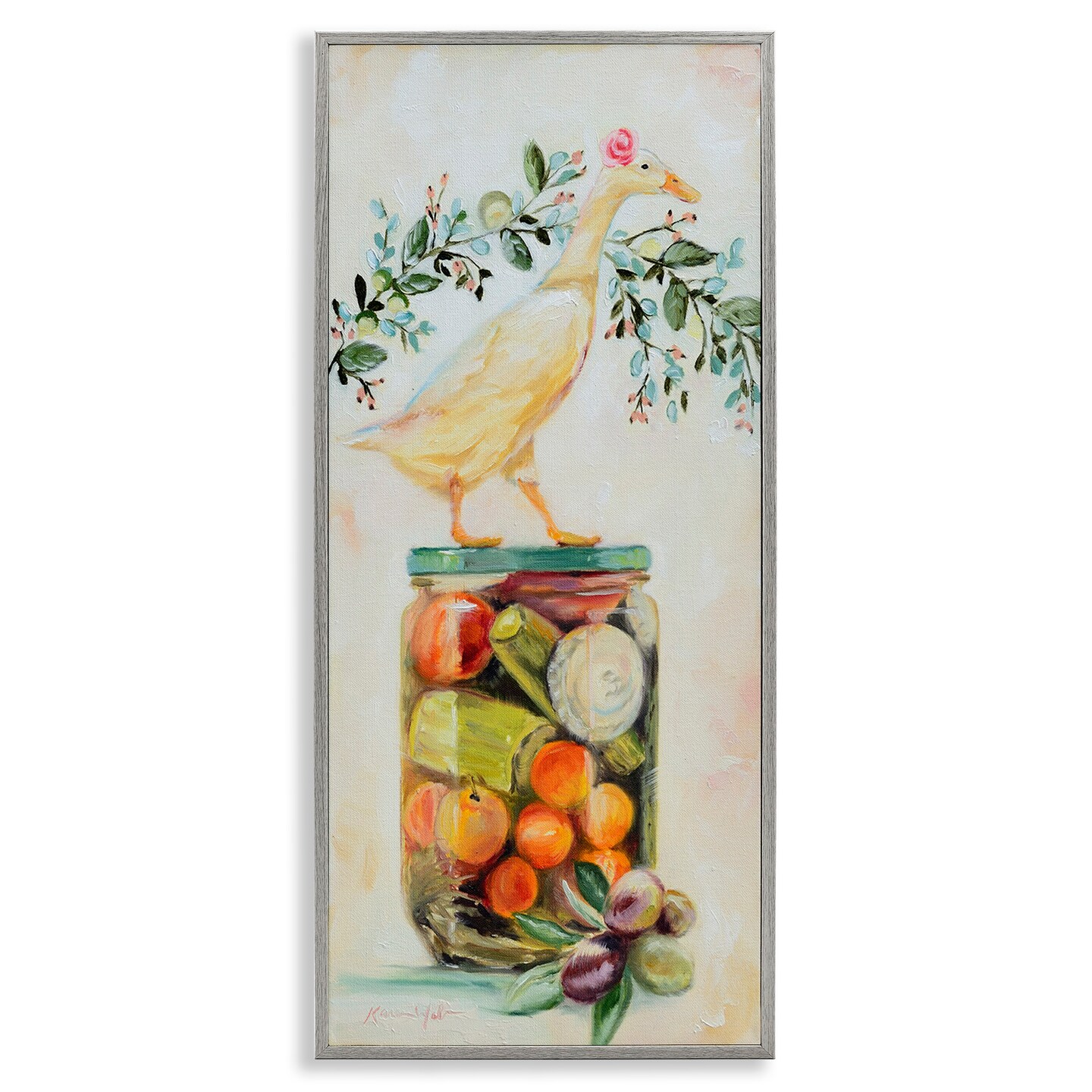Stupell Industries Charming Goose on Vegetable Jar Framed Giclee Art