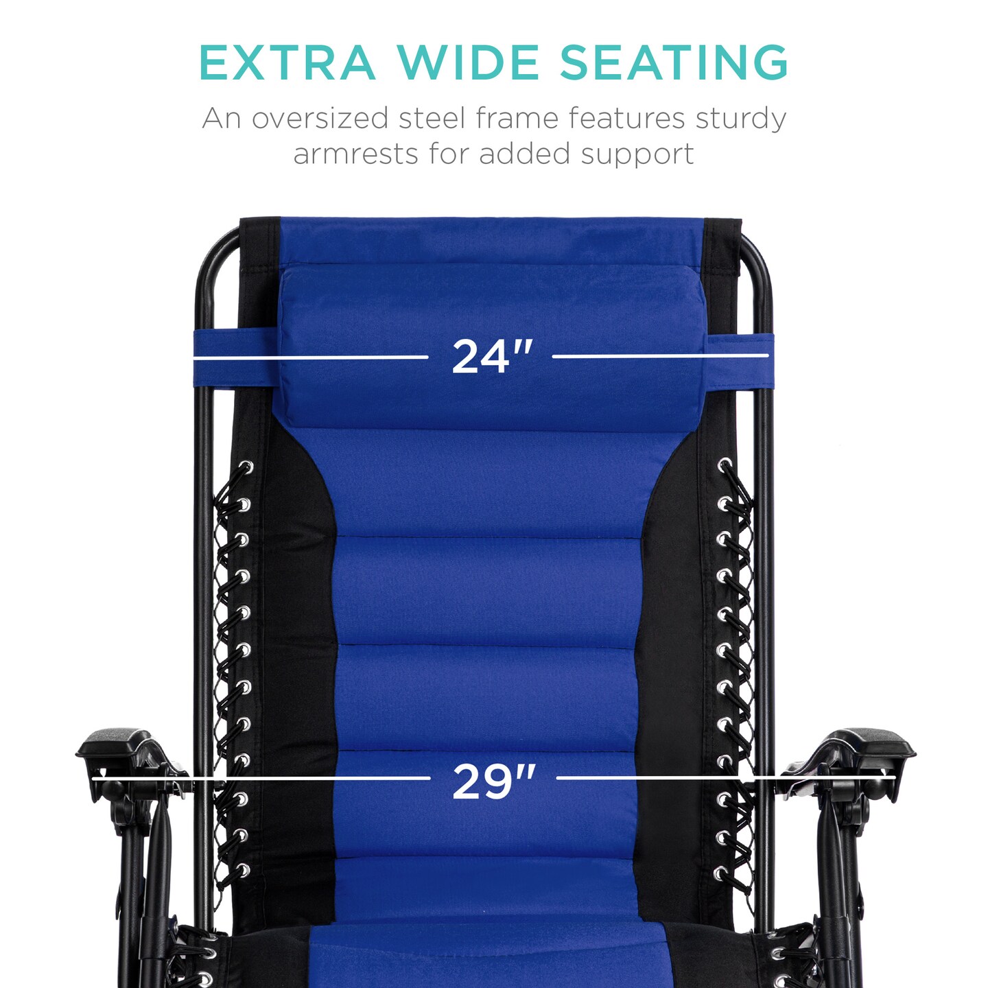 Best Choice Products Oversized Padded Zero Gravity Chair, Folding Outdoor Patio Recliner w/ Side Tray