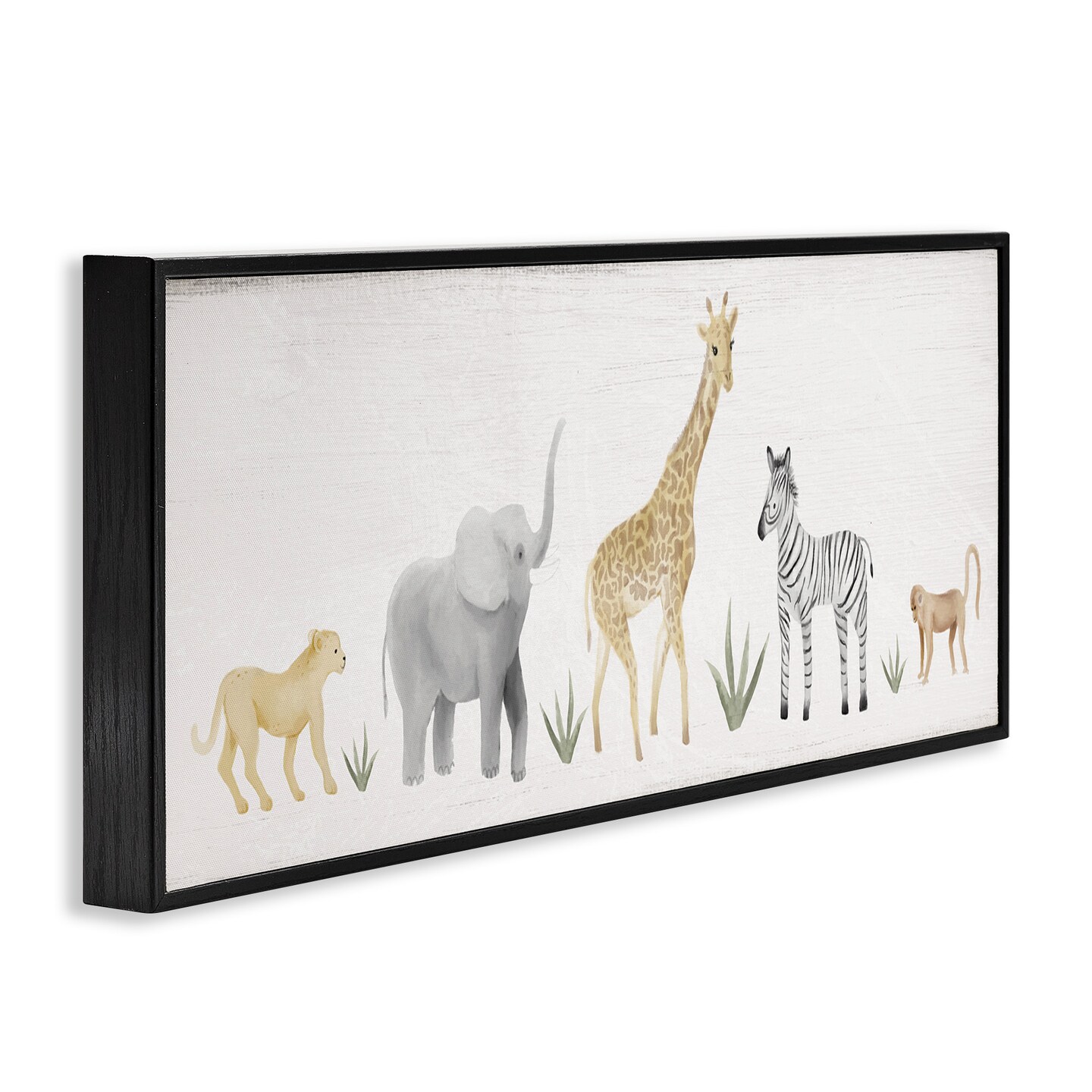 Stupell Industries Adorable Jungle Animals Wildlife Framed Giclee Art