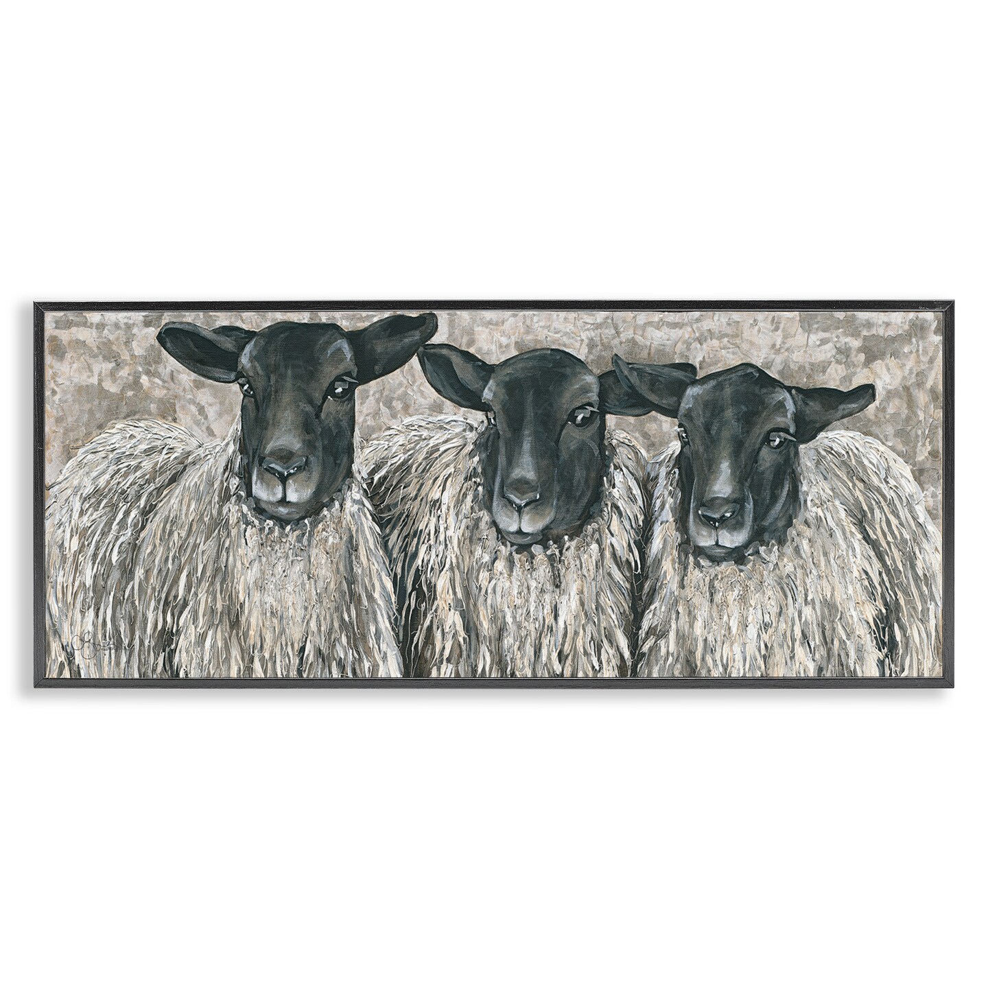 Stupell Industries Three Sheep Trio Portrait Framed Giclee Art
