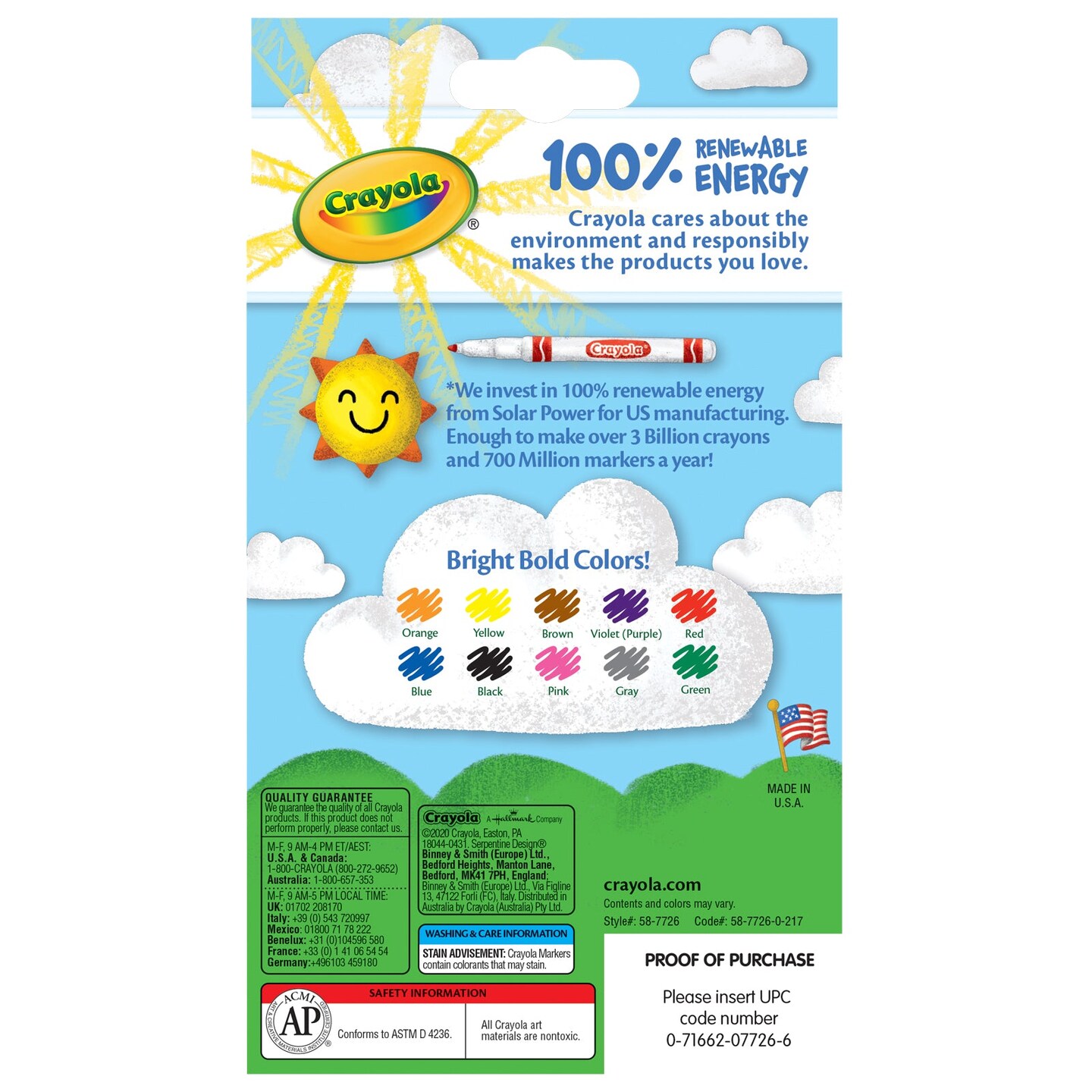 Fine Line Markers, Classic Colors, Pack of 10