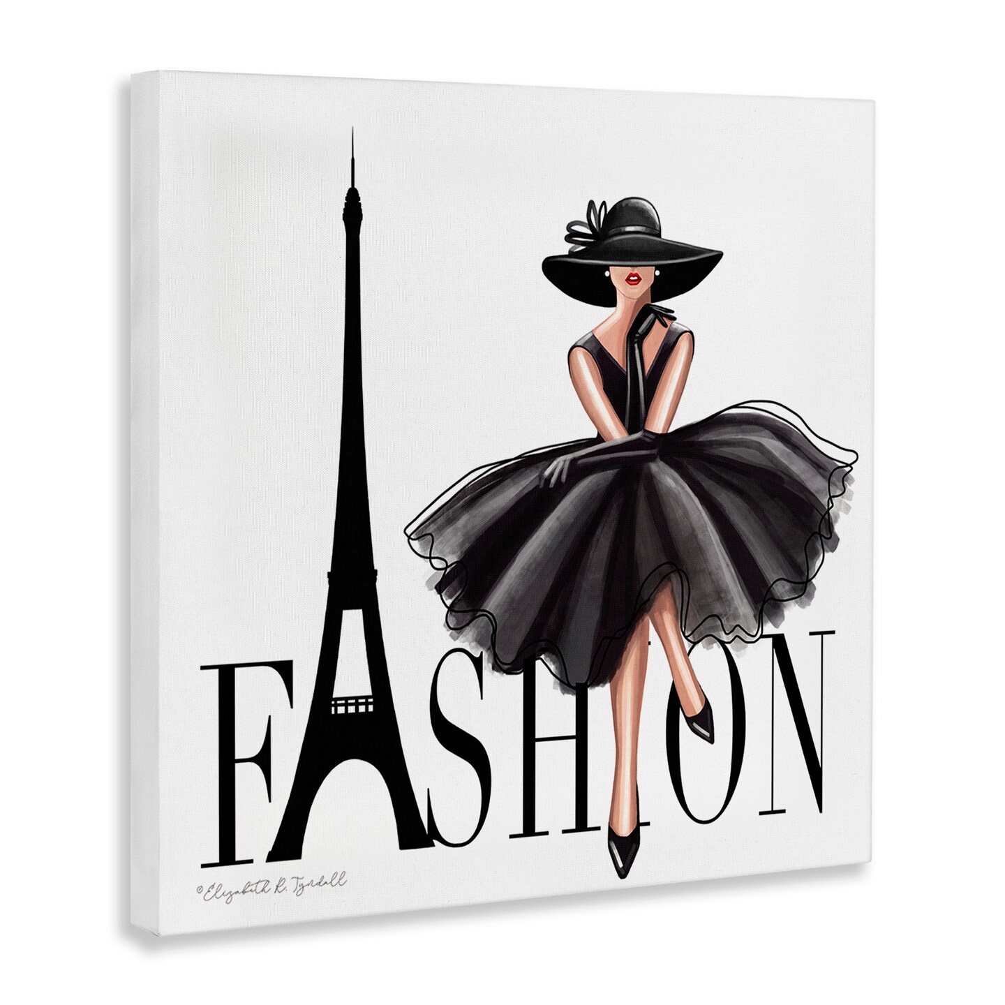 Stupell Industries Parisian Fashion Illustration Canvas Wall Art