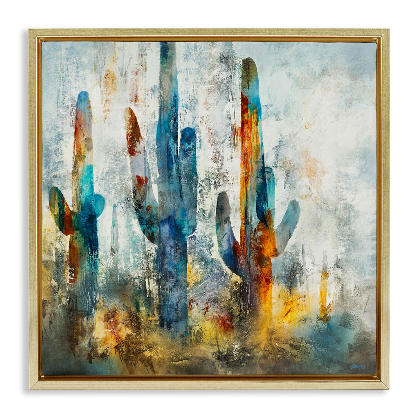 Stupell Industries Abstract Vibrant Cacti Silhouettes Framed Floater Canvas  Wall Art, Size: 18 in x 18 in, Color: Black Floater Frame | Michaels
