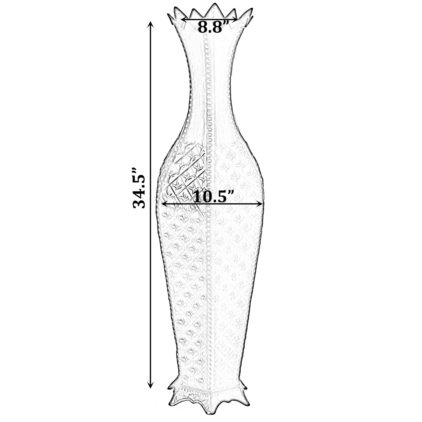 Metal Decorative Floor Vase: Stylish Centerpiece for Home Décor, Dried Flowers, Living Room, Bedroom Accent, Modern Interior Design, Elegant Room Décor, Tall Vase for Display