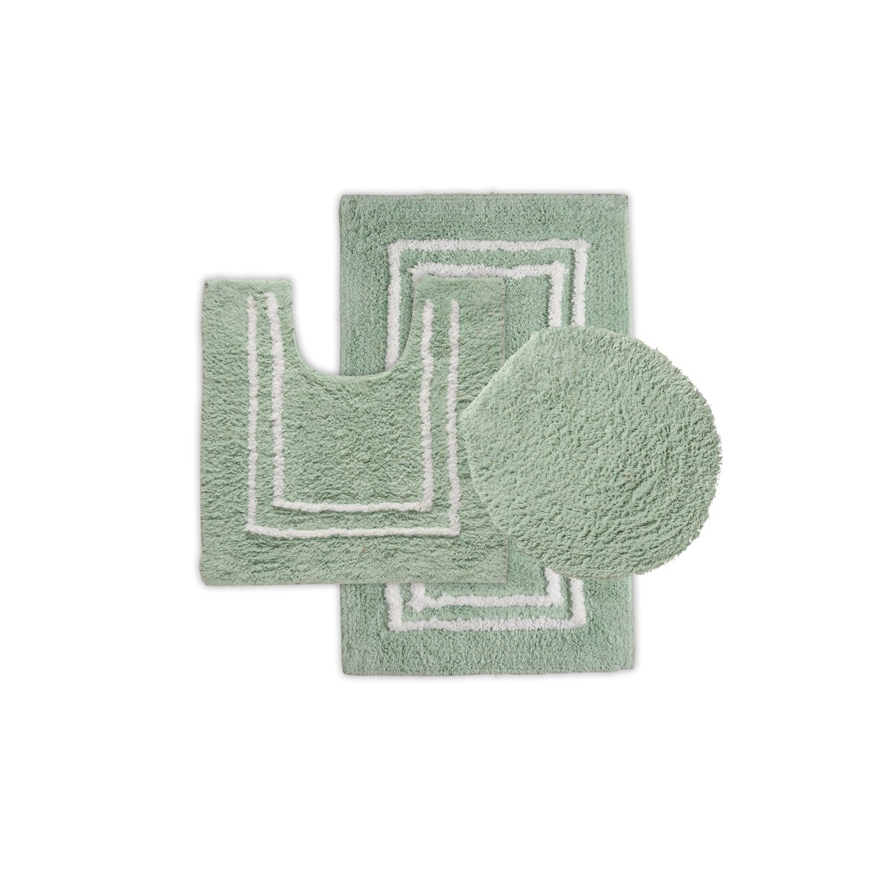 St Marys Cotton Bath Rug Set 3 Piece Tufted Soft Absorbent