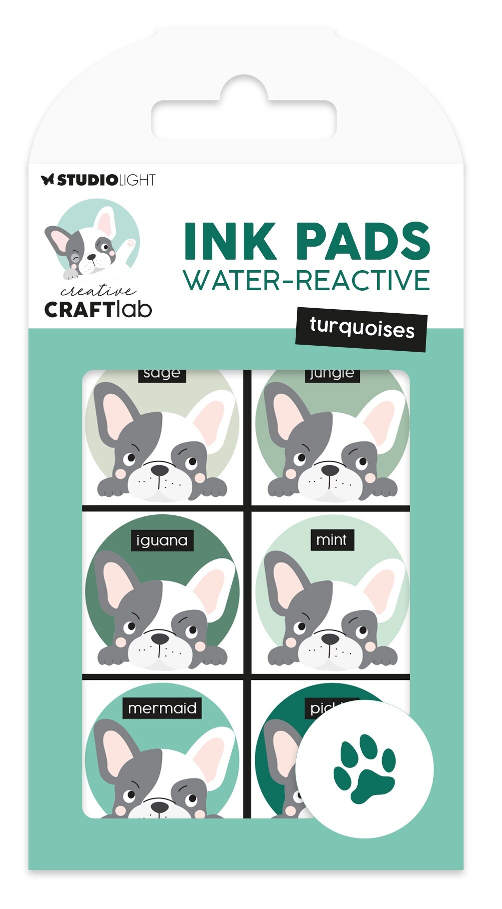 Studio Light Water-Reactive Ink Pads 6/Pkg-Nr. 28, Turquoises