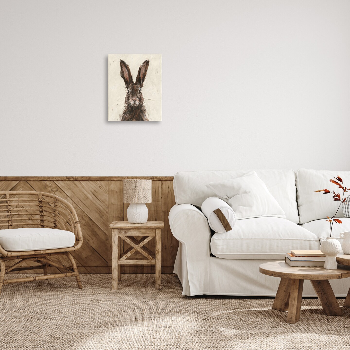 Stupell Industries Brown European Rabbit Hare Portrait Canvas Wall Art