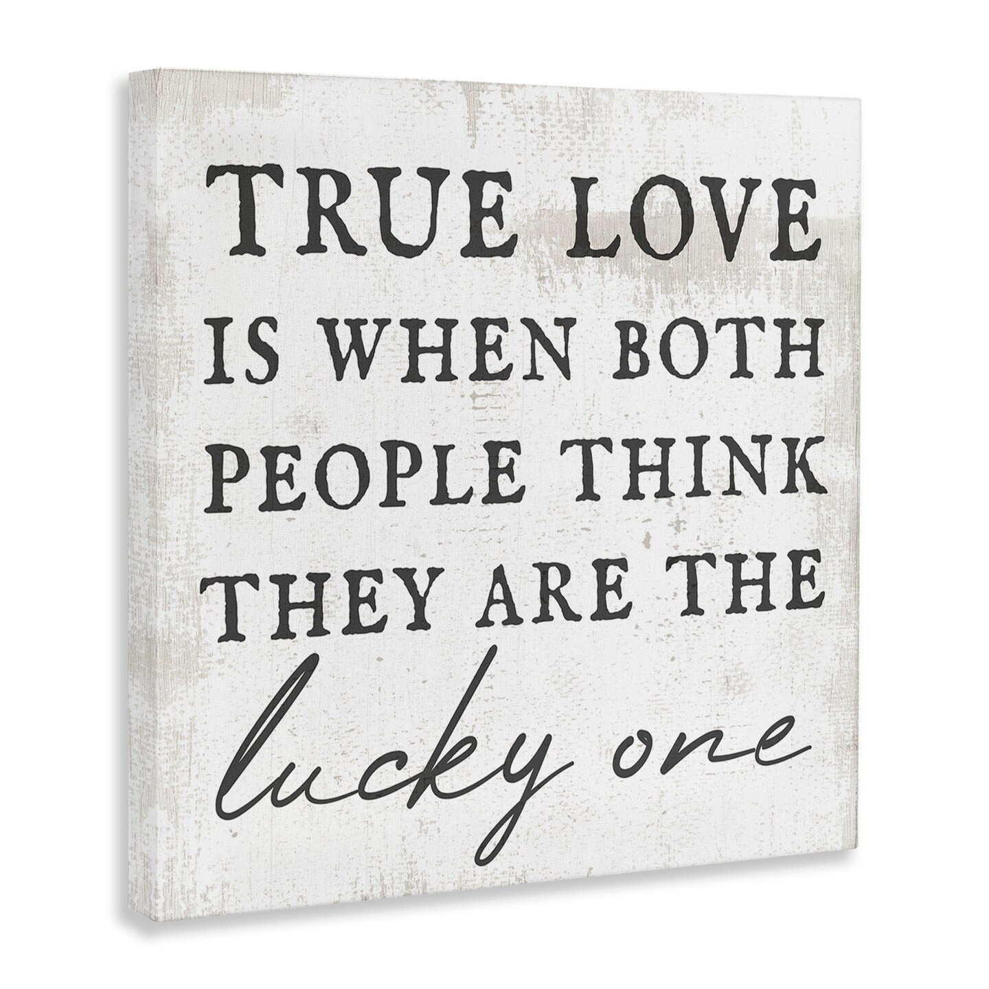 Stupell Industries True Love Romantic Phrase Canvas Wall Art