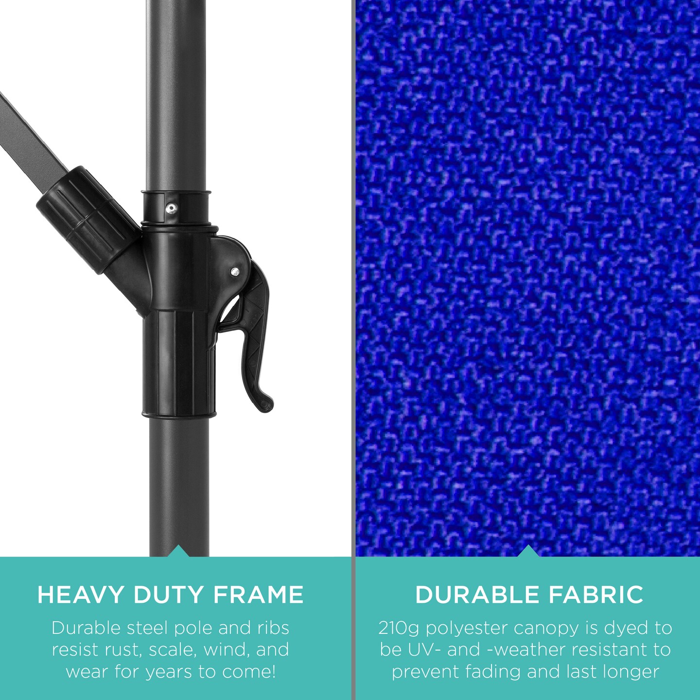Best Choice Products 10ft Offset Hanging Outdoor Market Patio Umbrella w/ Easy Tilt Adjustment