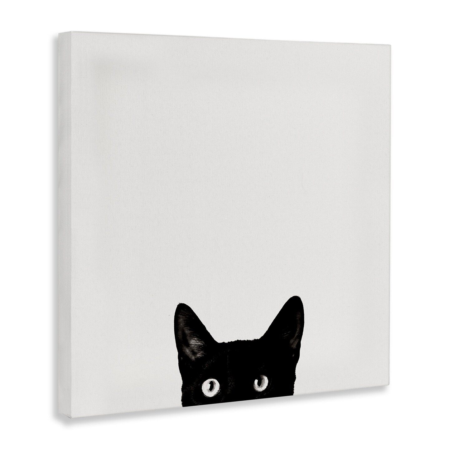 Stupell Industries Black Cat Peeking From Below Canvas Wall Art