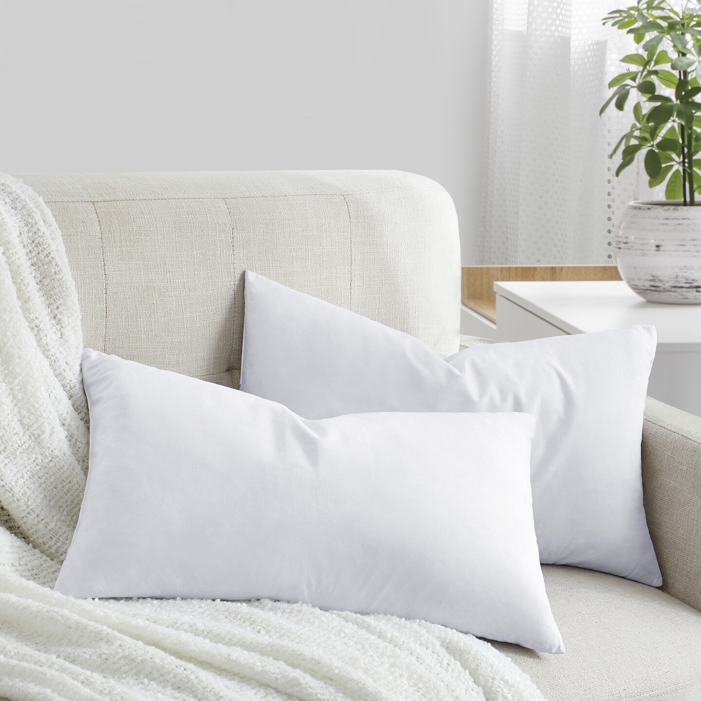 Peace Nest Down Feather Pillow Insert Square Bed Pillows 12 X 20 Inch 18 X 18 Inch 20 X 20 Inch 26 X 26 Inch Set Of 2