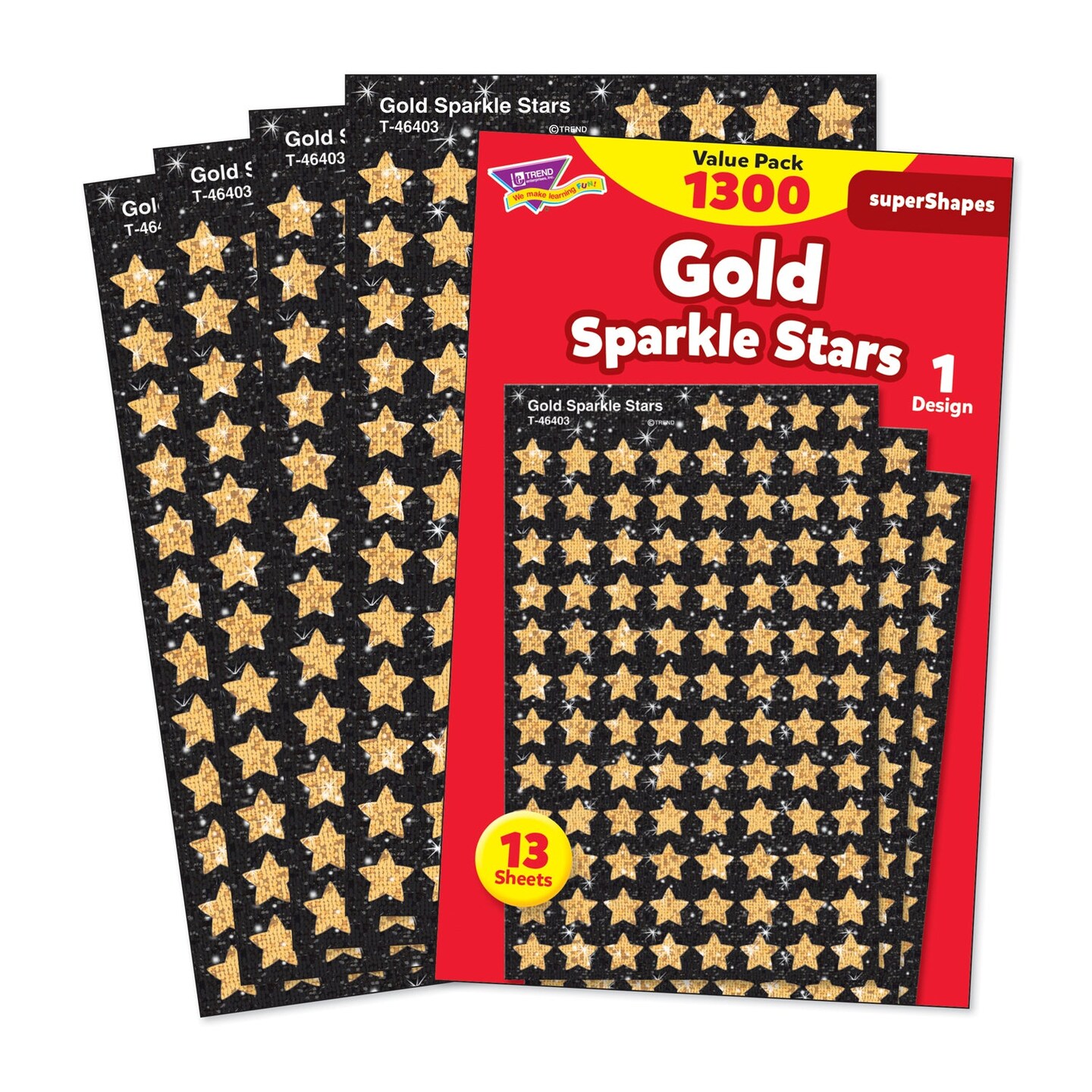 Gold Sparkle Stars superShapes Value Pack, 1300 ct