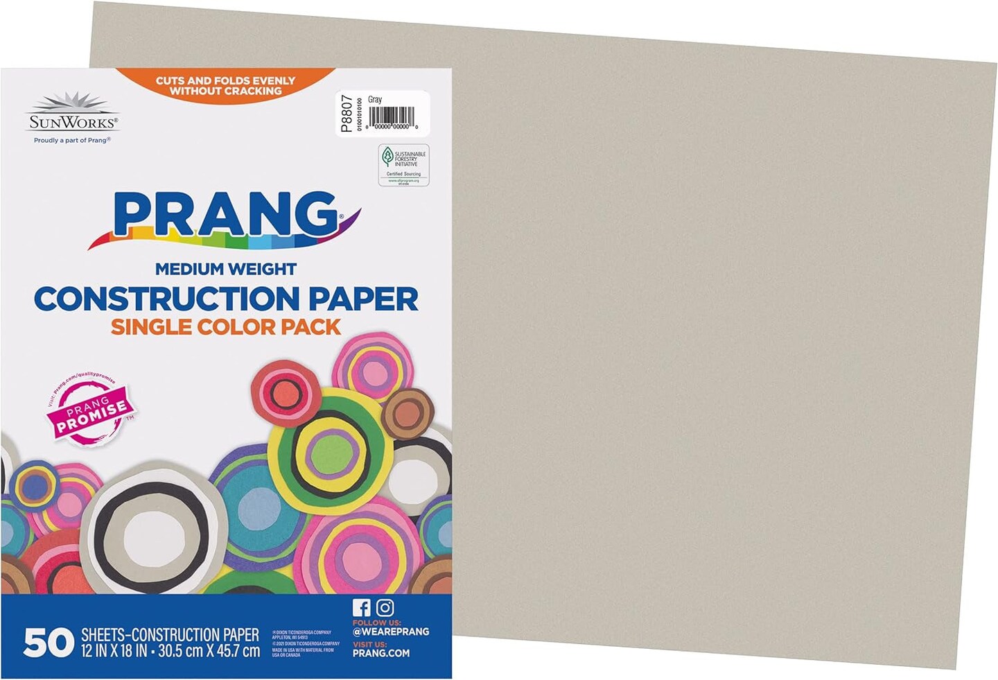 (Formerly ) Construction Paper, White, 12&#x22; X 18&#x22;, 50 Sheets