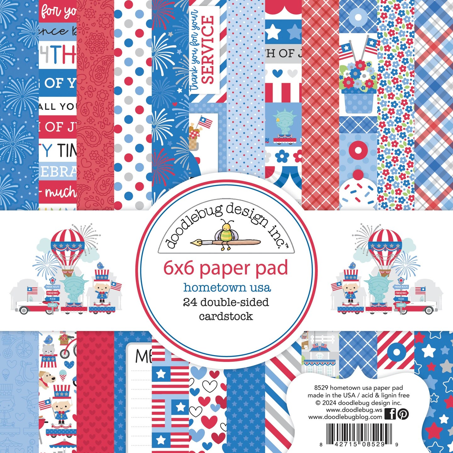 Doodlebug Double-Sided Paper Pad 6&#x22;X6&#x22;-Hometown USA