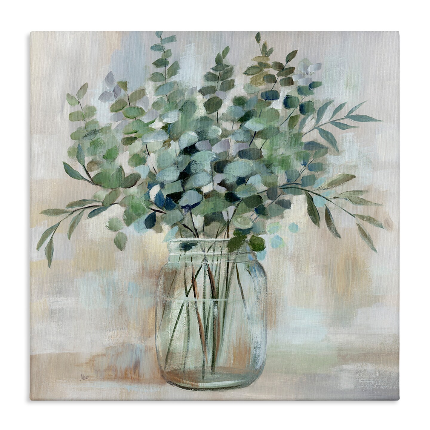 Stupell Industries Soothing Eucalyptus Flower Jar Canvas Wall Art