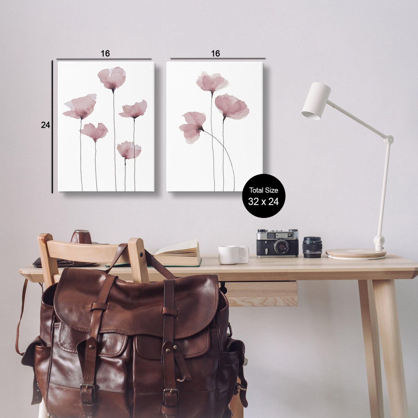 Stupell Industries Poppies Standing Tall 2 pc Canvas Wall Art Set Design by Krinlox