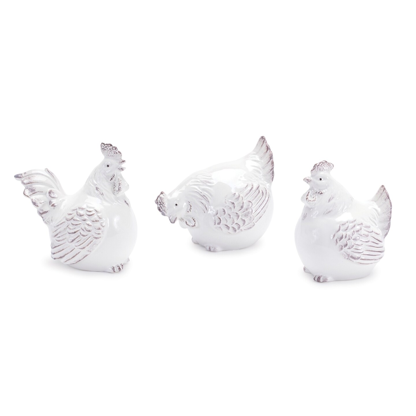 Melrose Ceramic Resting Chicken Figurines - 5&#x22; - Set of 6