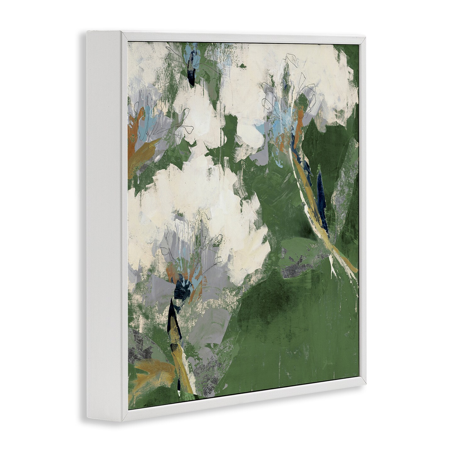 Stupell Industries Green &#x26; White Botanicals Framed Giclee Wall Art Design by Liz Jardine