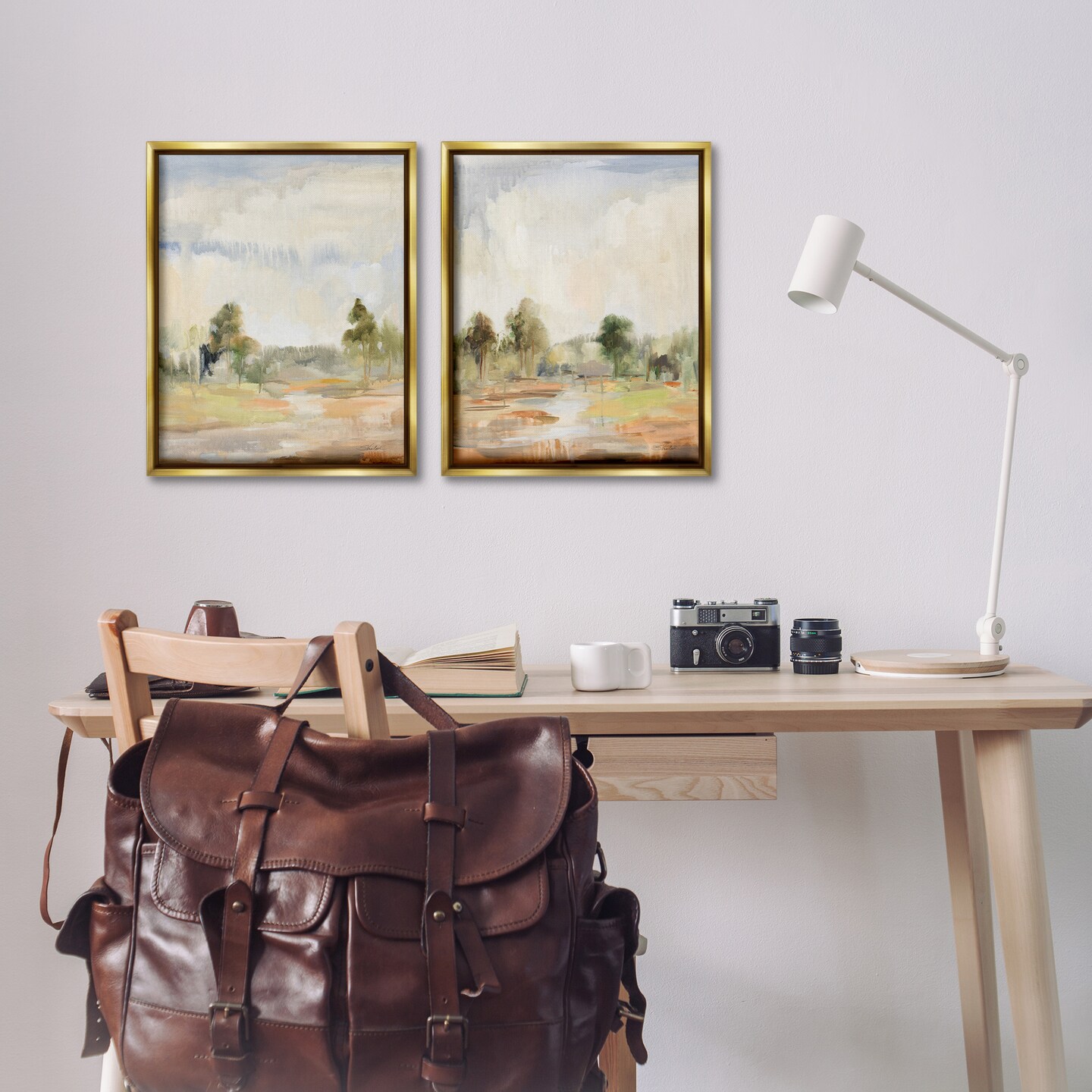 Stupell Industries Summer Rainstorm in the Woods 2 pc Framed Floater Canvas Wall Art Set Design by Silvia Vassileva