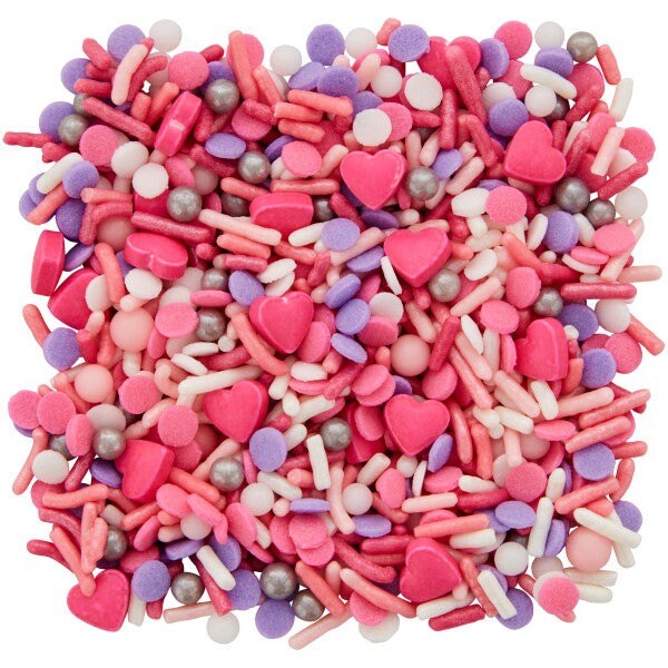 Wilton Purple and Pink Hearts Valentine&#x27;s Day Sprinkle Mix 4.08 oz.