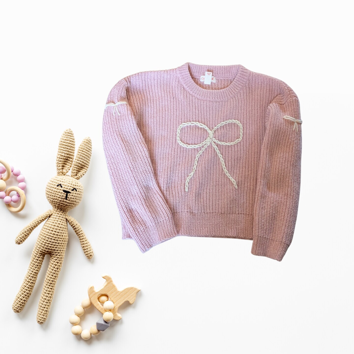 Embroidered Bow Sweater, Baby Girl Clothing, Girl Birthday Gift, Christmas Sweater for Baby Girl Outfit for Family Photo, Bows, Embroidery product 3