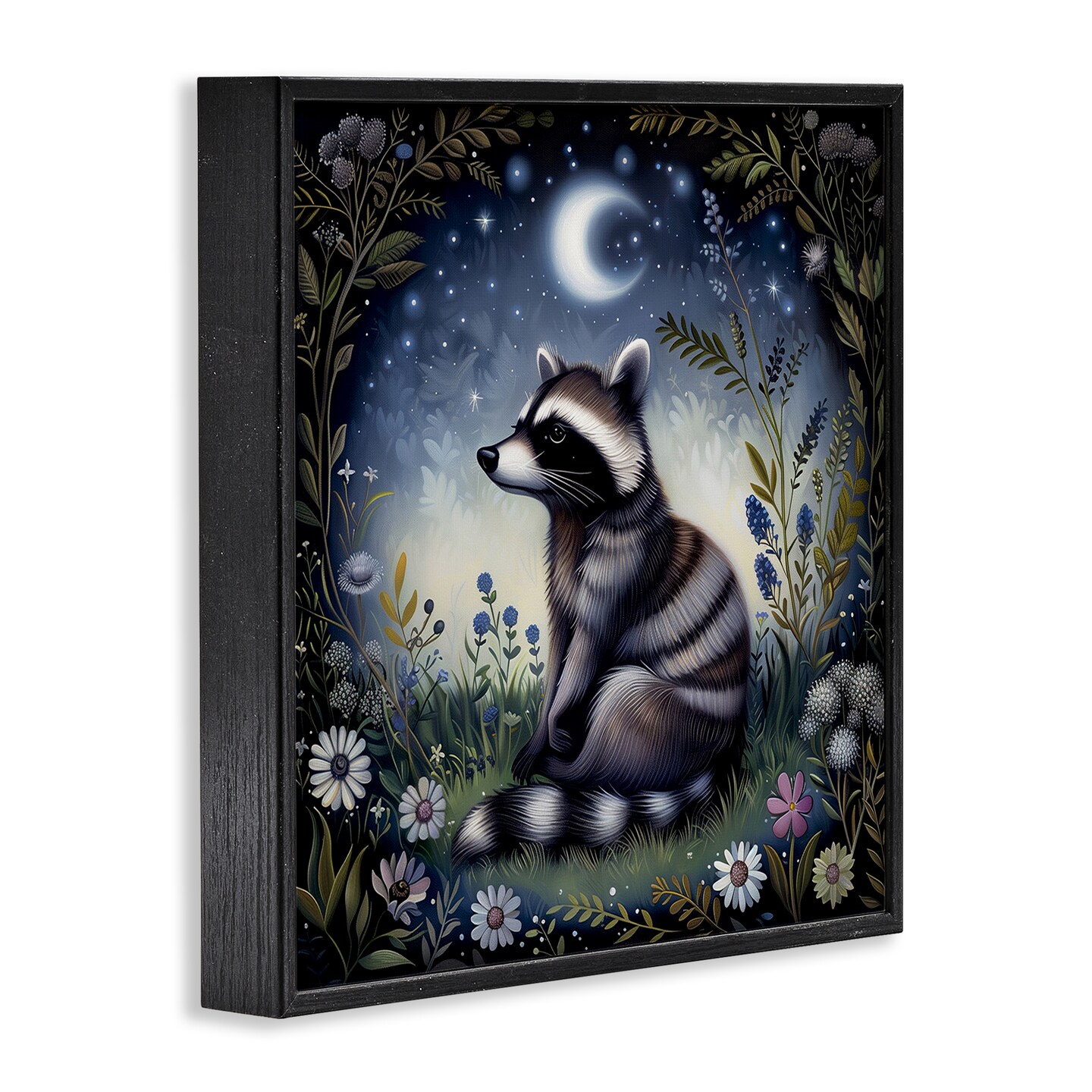 Stupell Industries Raccoon Under Night Forest Framed Giclee Wall Art Design by The Dutch Lady