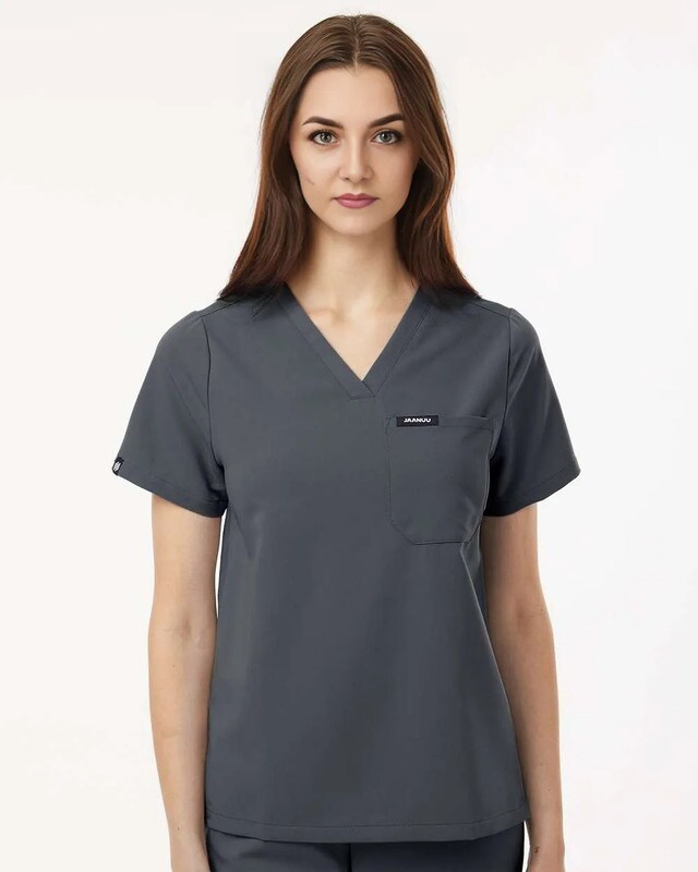 Jaanuu&#xAE; Women&#x27;s Rhena Essential 1 Pocket Scrub V-Neck Top