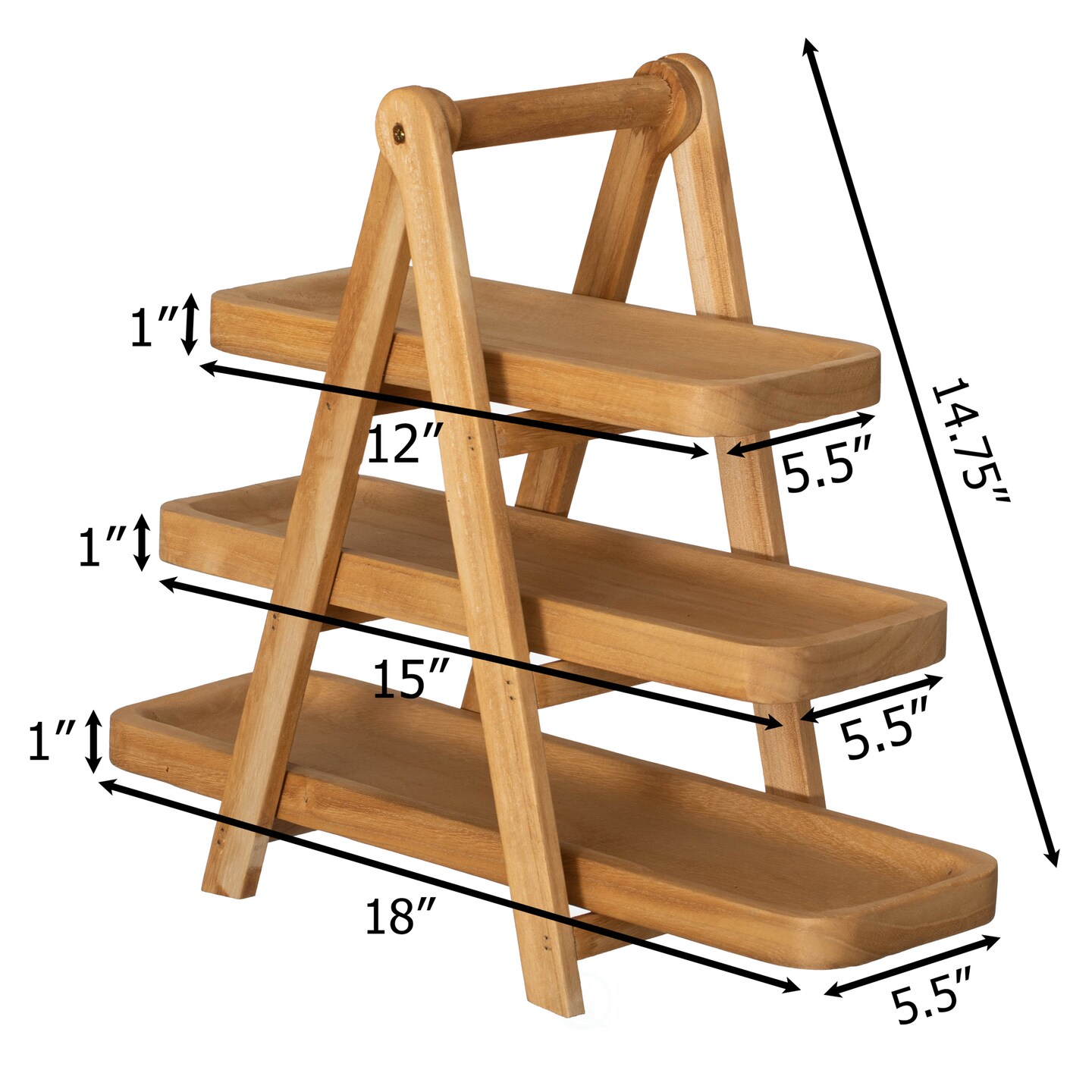 Vintiquewise 3-Tier Wooden Tray Farmhouse Inspired Cupcake Stand Dessert Platter Pastry Holder Appetizer Display for Wedding Party Baby Shower or Tea Time Ideal Decor in Kitchen, Dining or Coffee Bar