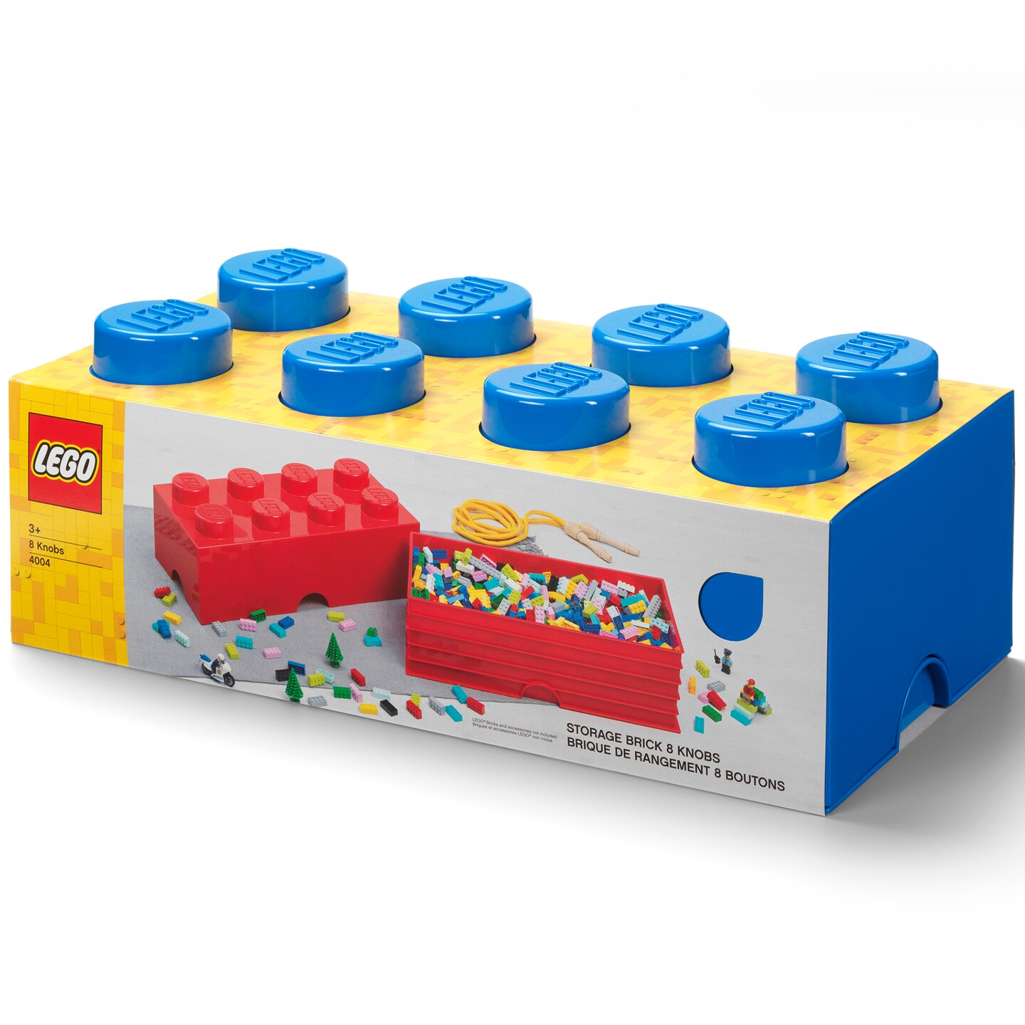LEGO Storage Brick Blue 8 Knob Container Organizer Box Holds 1600