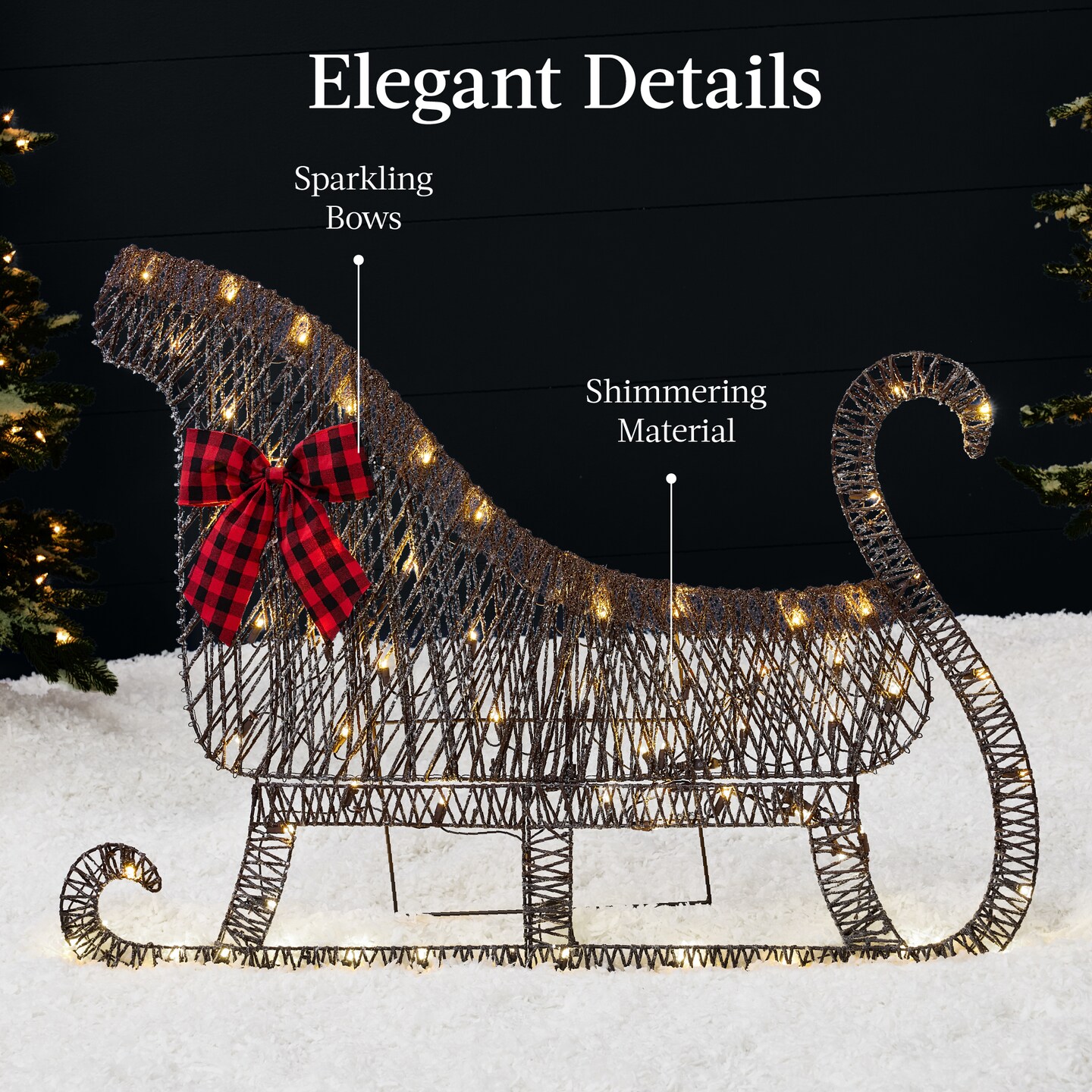 Best Choice Products Lighted 2D Reindeer &#x26; Sleigh Set Outdoor D&#xE9;cor w/ Warm White LED Lights