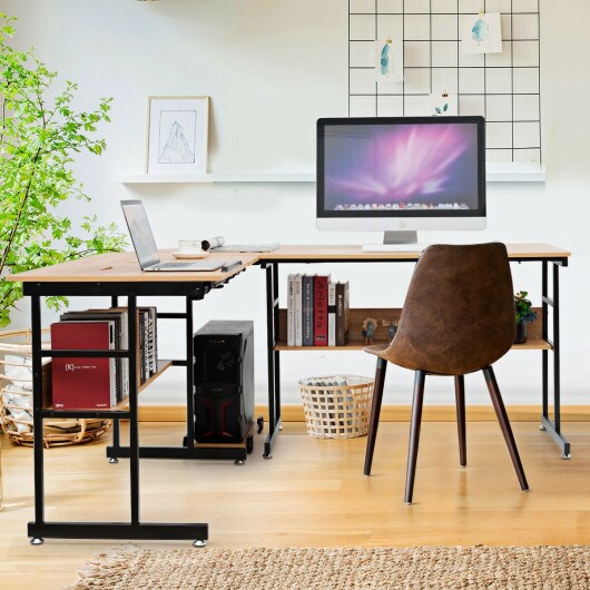 L-Shaped Computer Desk Drafting Table