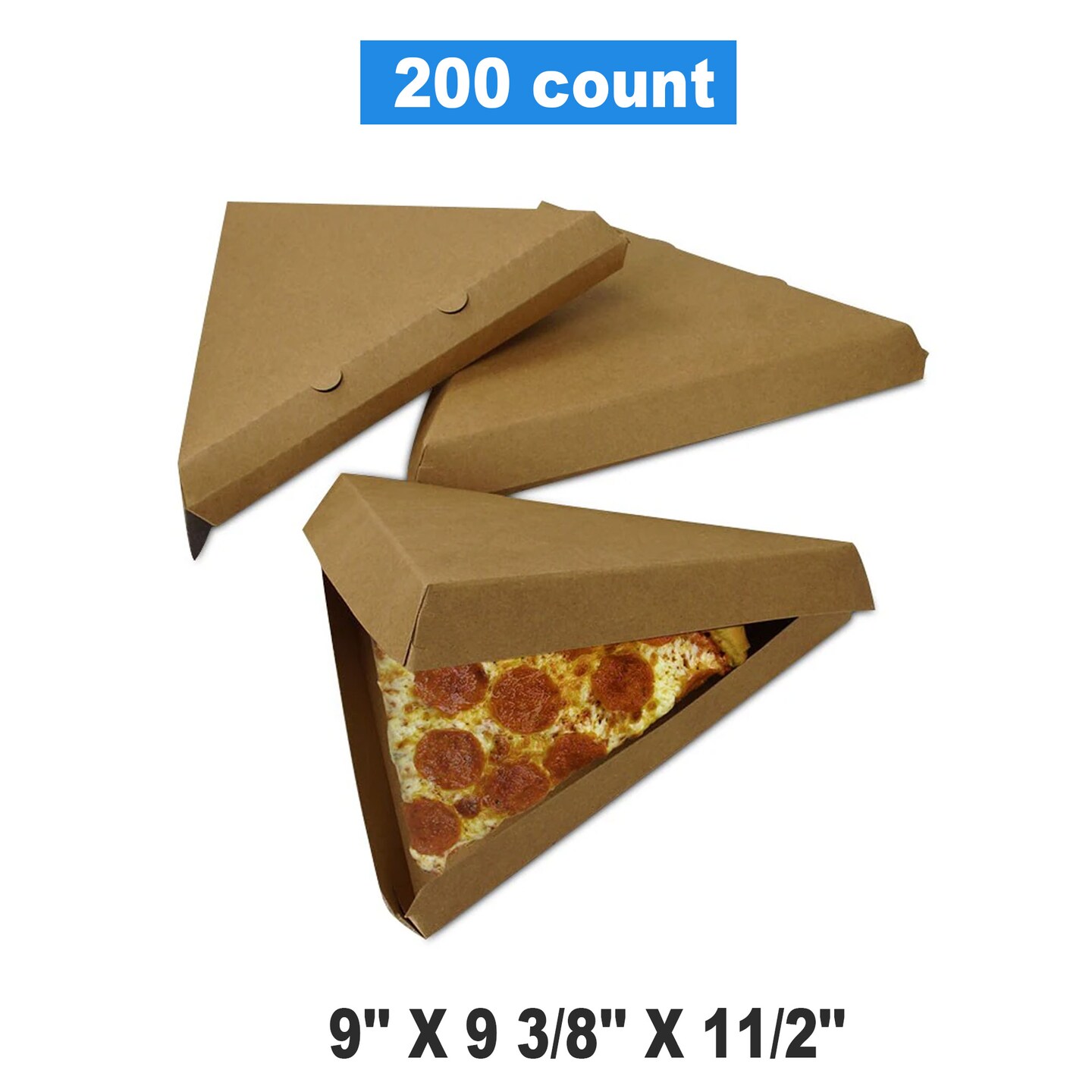 Sturdy Kraft Pizza Slice Holder Box 9&#x27;&#x27; &#xD7; 9 3/8&#x27;&#x27; &#xD7; 1 1/2&#x27;&#x27;