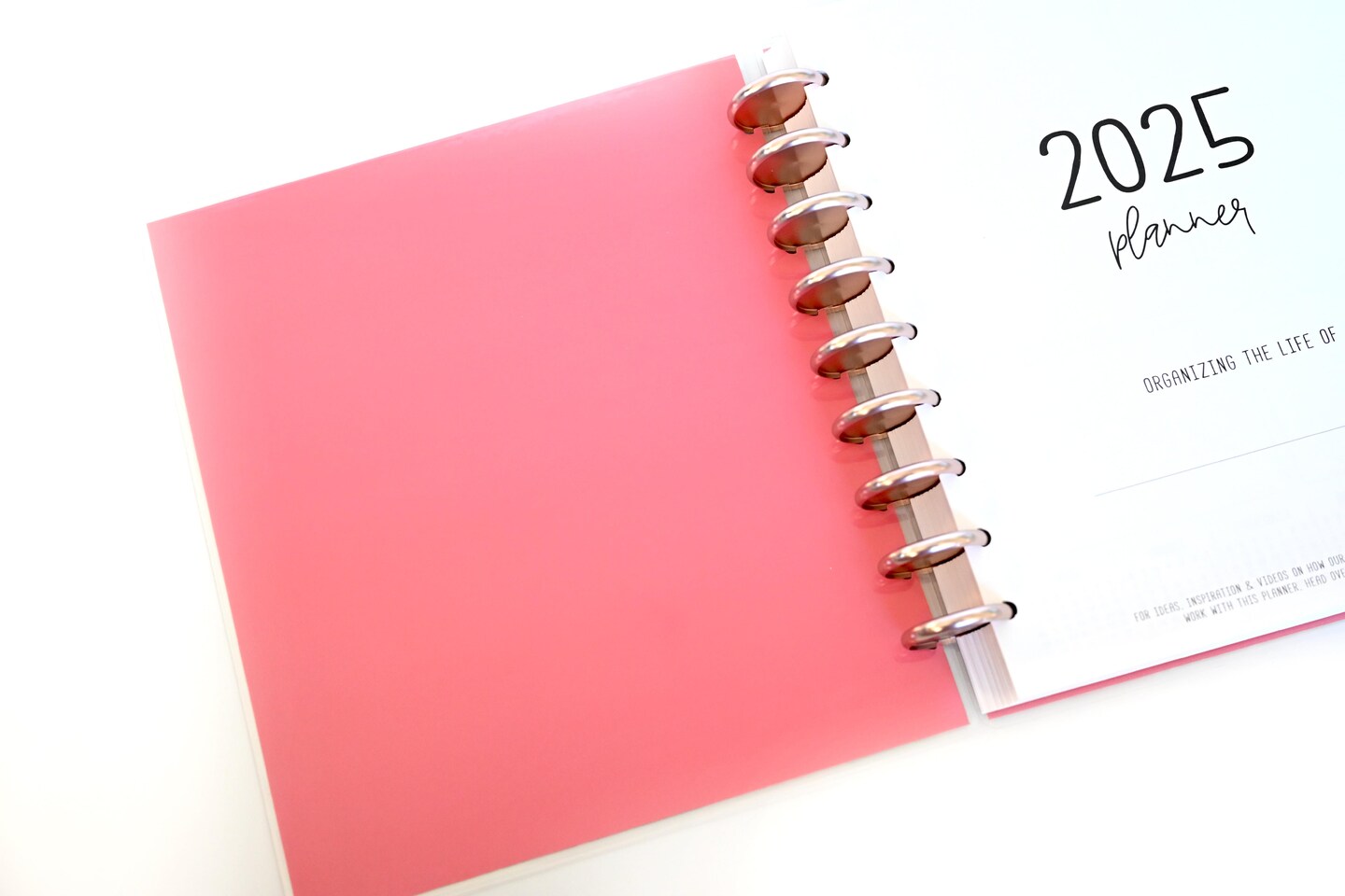 2025 Planner - Mini Horizontal Layout, Disc Bound - "Teal & Pink Floral" (#1005)