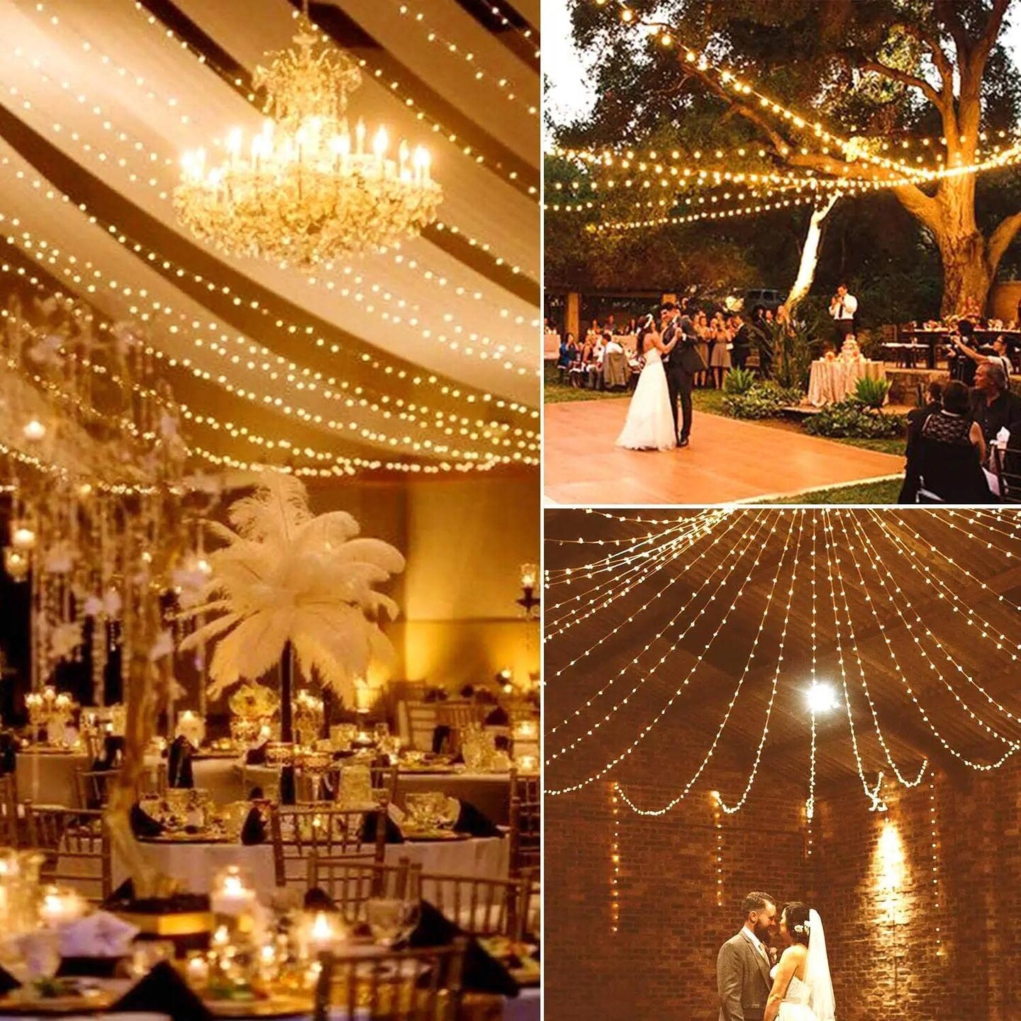 BHCLIGHT Solar String Lights Outdoor, 2 Pack 80FT 200 LED Solar Outdoor Christmas Lights, Waterproof Copper Wire 8 Modes Solar Fairy Lights for Garden Tree Wedding Christmas Tree Decorations (Warm White)