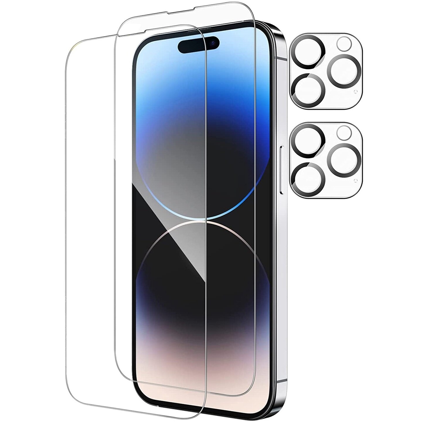 2Pcs Hd Clear Screen Protectors 2Pcs Camera Len Protectors Tempered Glass Film Full Coverage Screen Protector Set