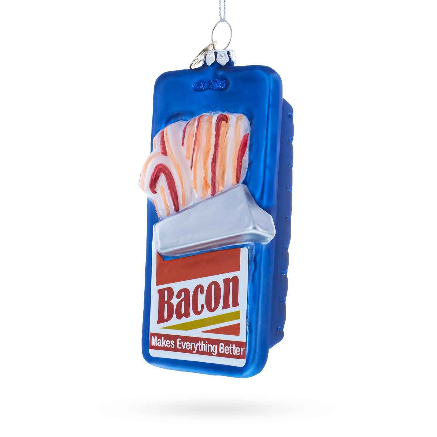 Bacon Pack Blown Glass Christmas Ornament