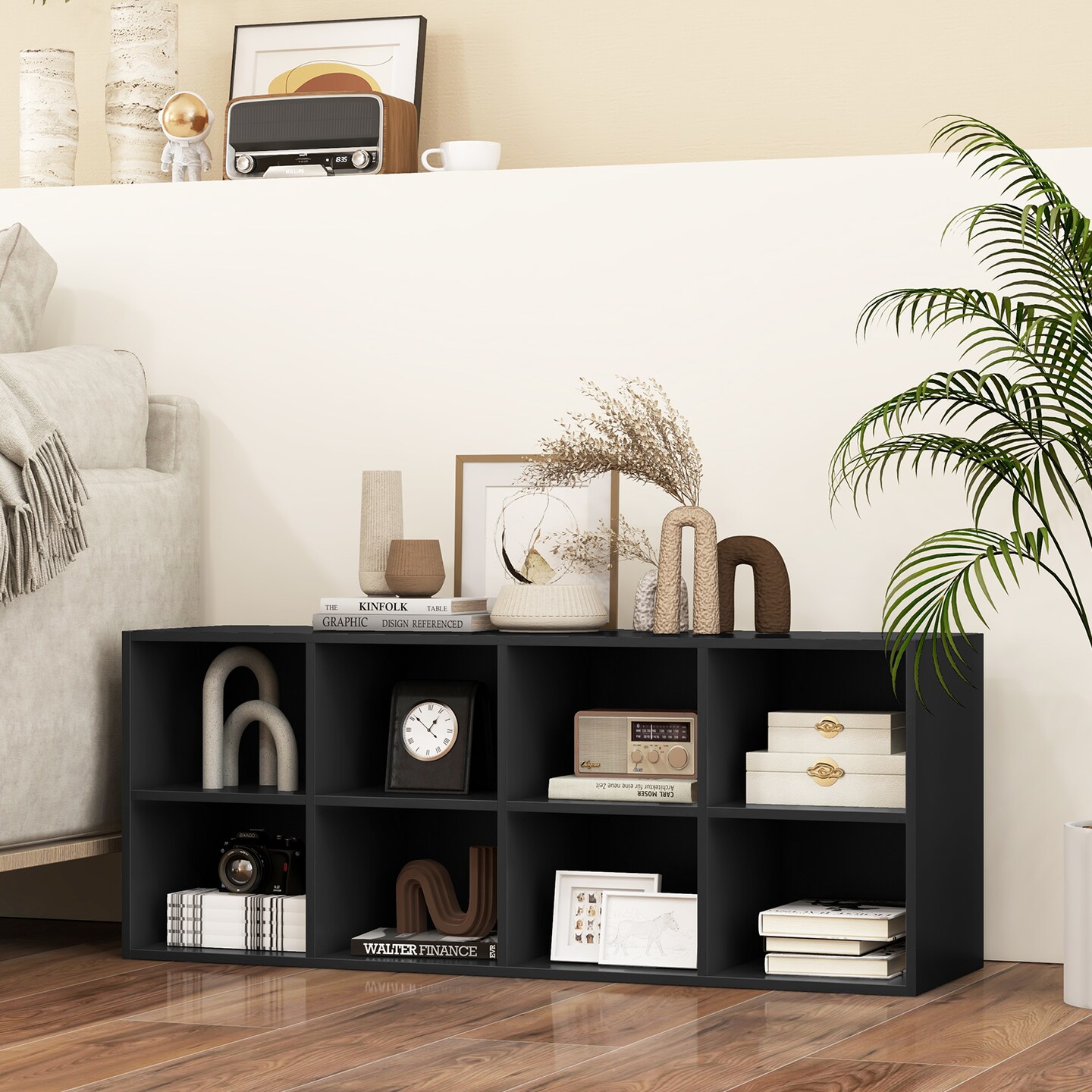 8 Cubbies Shoe Organizer with Screws and Non-Slip Foot Pads