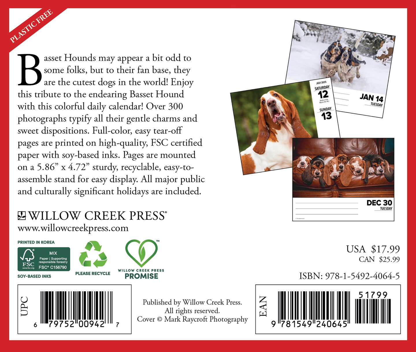 Just Basset Hounds 2025 Box Calendar - Dog Breed Daily Desktop