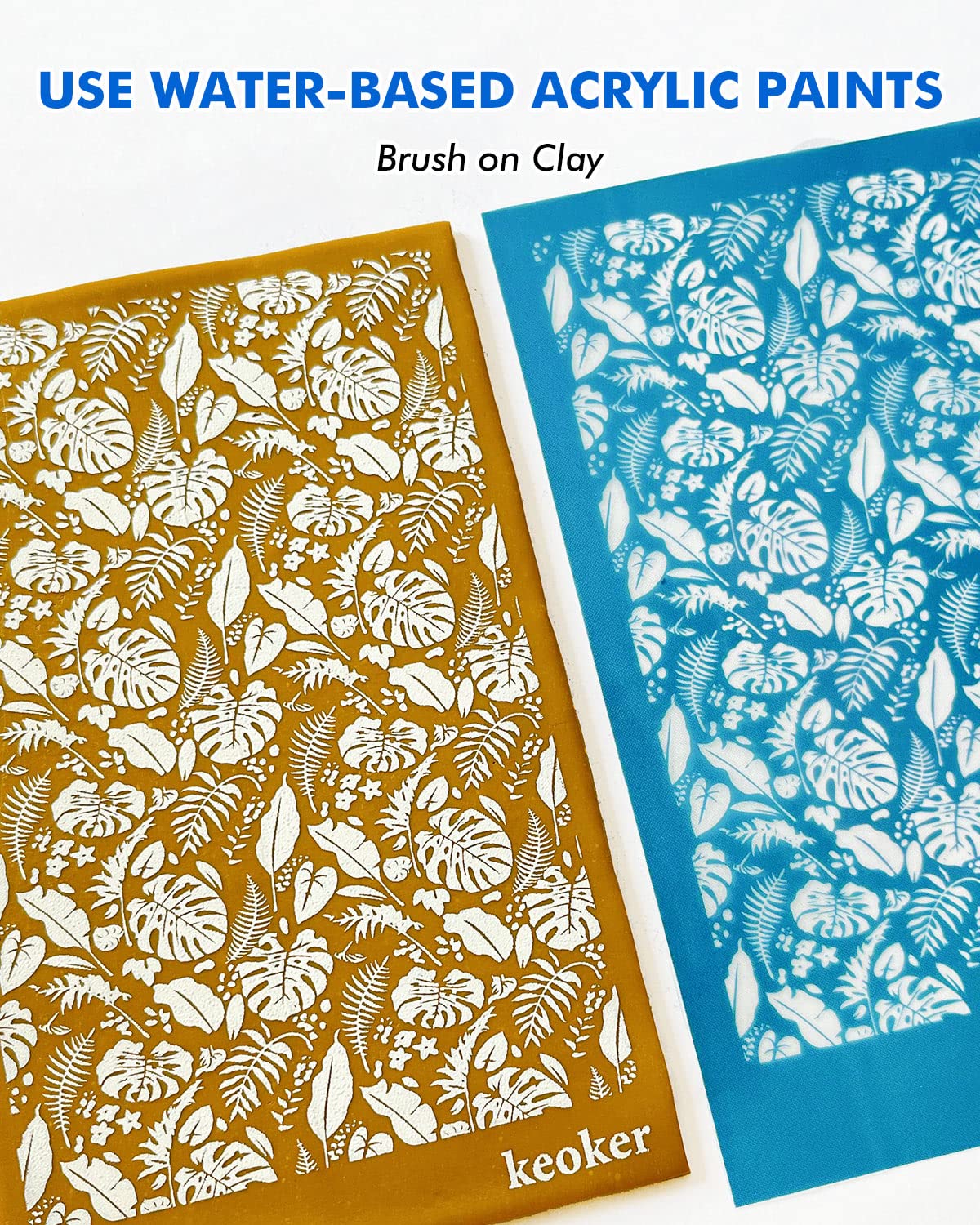 Silk Screen Stencils for Polymer Clay, 3 PCS Reusable Silkscreen Print Kit,for Printing on Clay &#x26; Other Jewelry Clay Earrings Decoration, Each 6&#x22; X 3.8&#x22;