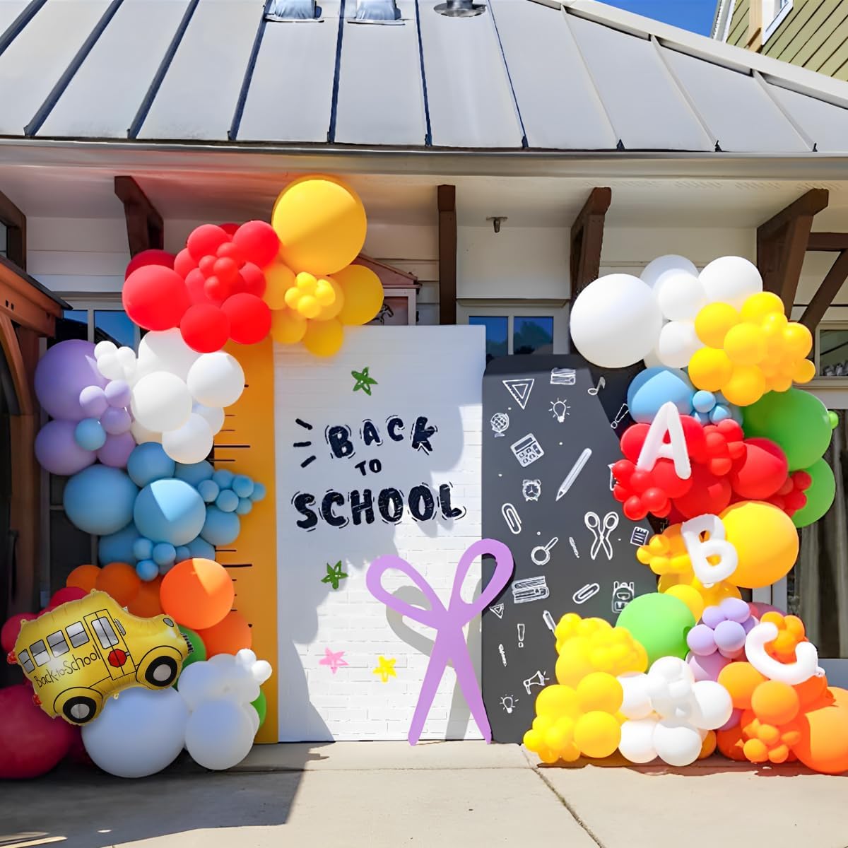 Back to School Balloon Arch Kit, 158Pcs Rainbow Balloon Garland
