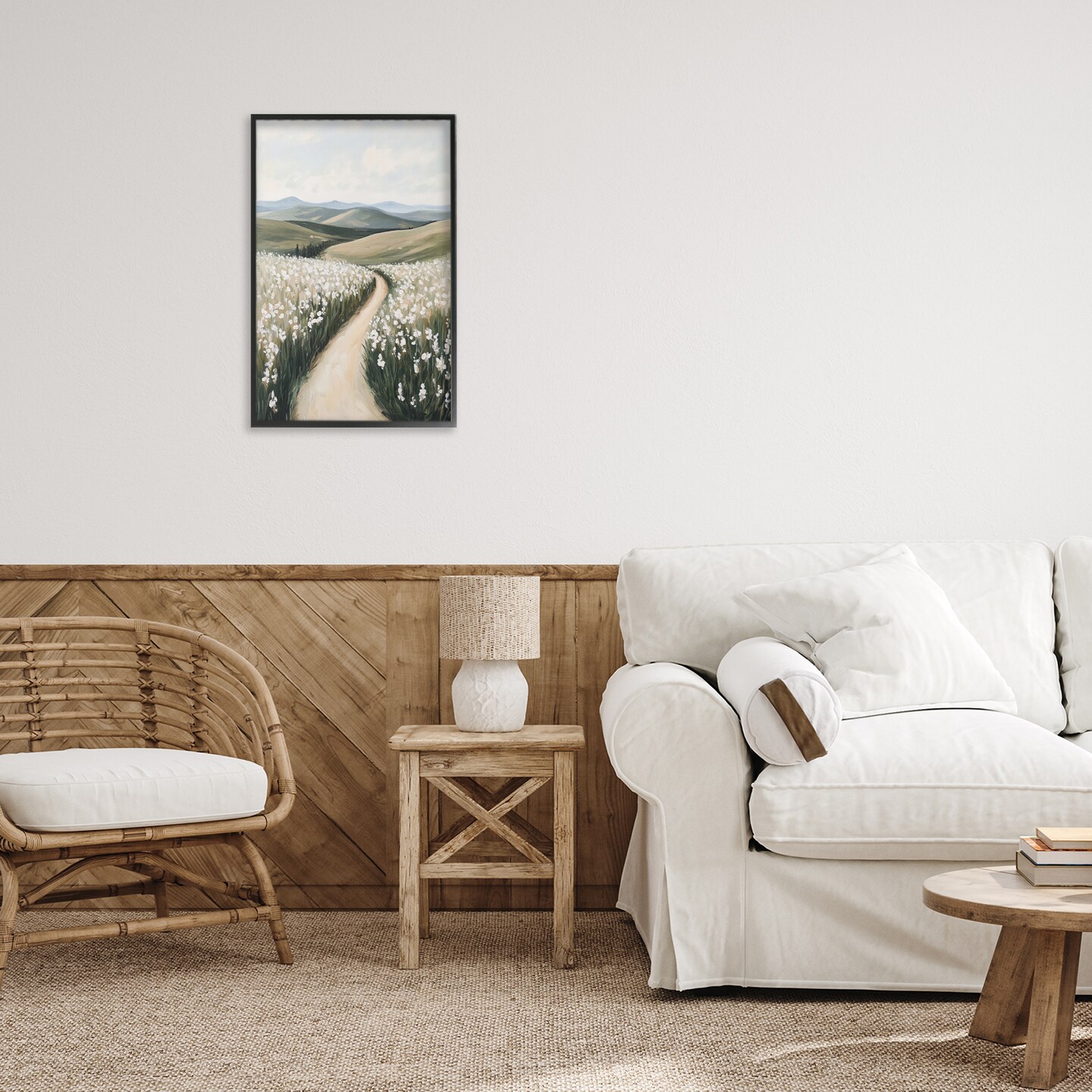 Stupell Industries White Hyacinth Meadow Path Framed Giclee, design by Petal Prints Design