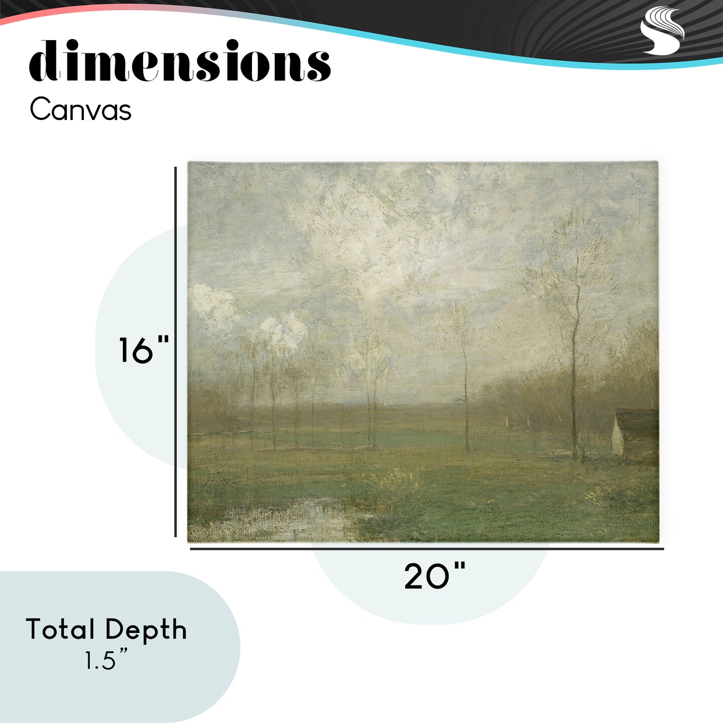 Stupell Industries Hazy Farmland View Canvas, design by Lettered and Lined