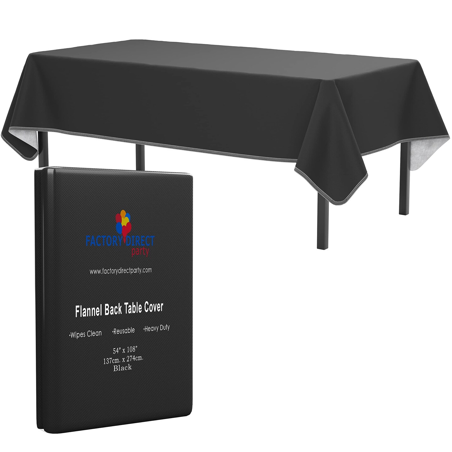 Exquisite Vinyl Tablecloth – 54" x 108" – Pack of 1 – Rectangular Plastic Table Cover with Flannel Backing – Reusable & Waterproof Tablecloth for Events and Parties