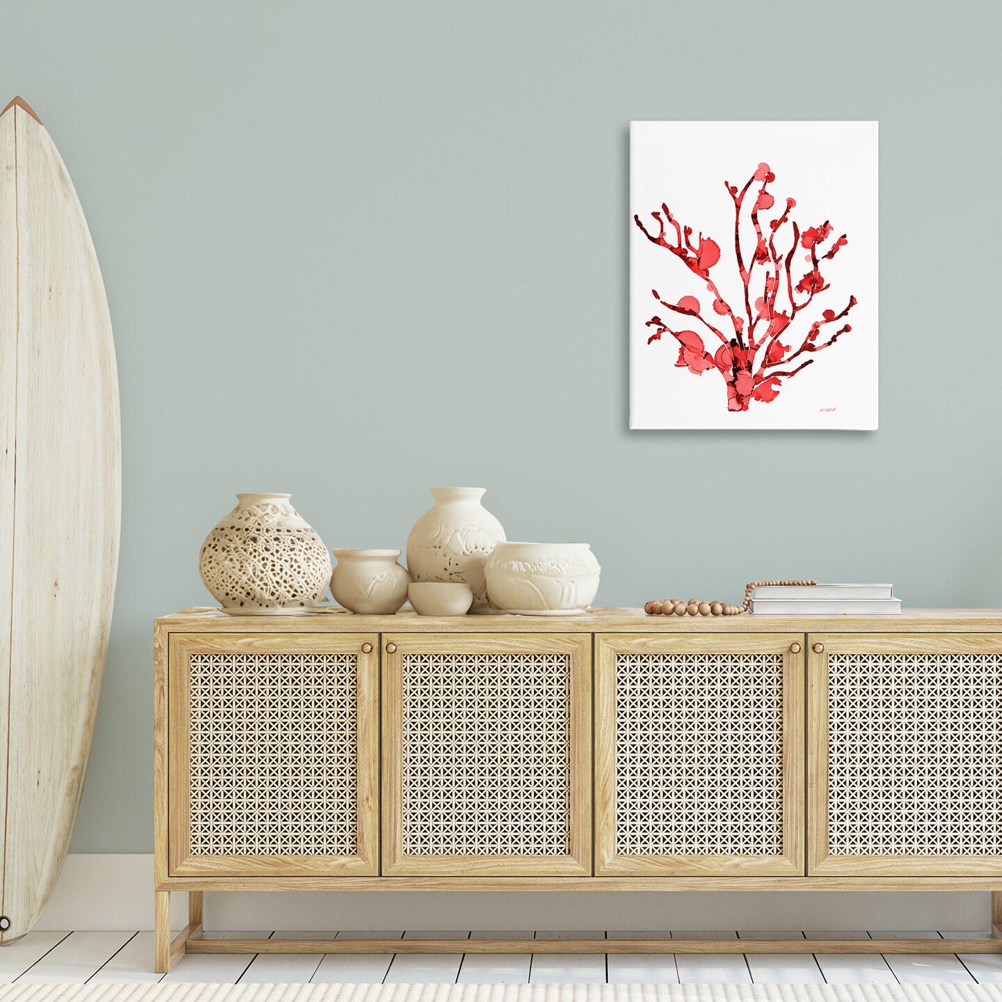 Stupell Industries Coral With Splashes Canvas Wall Art Design by Patti Mann