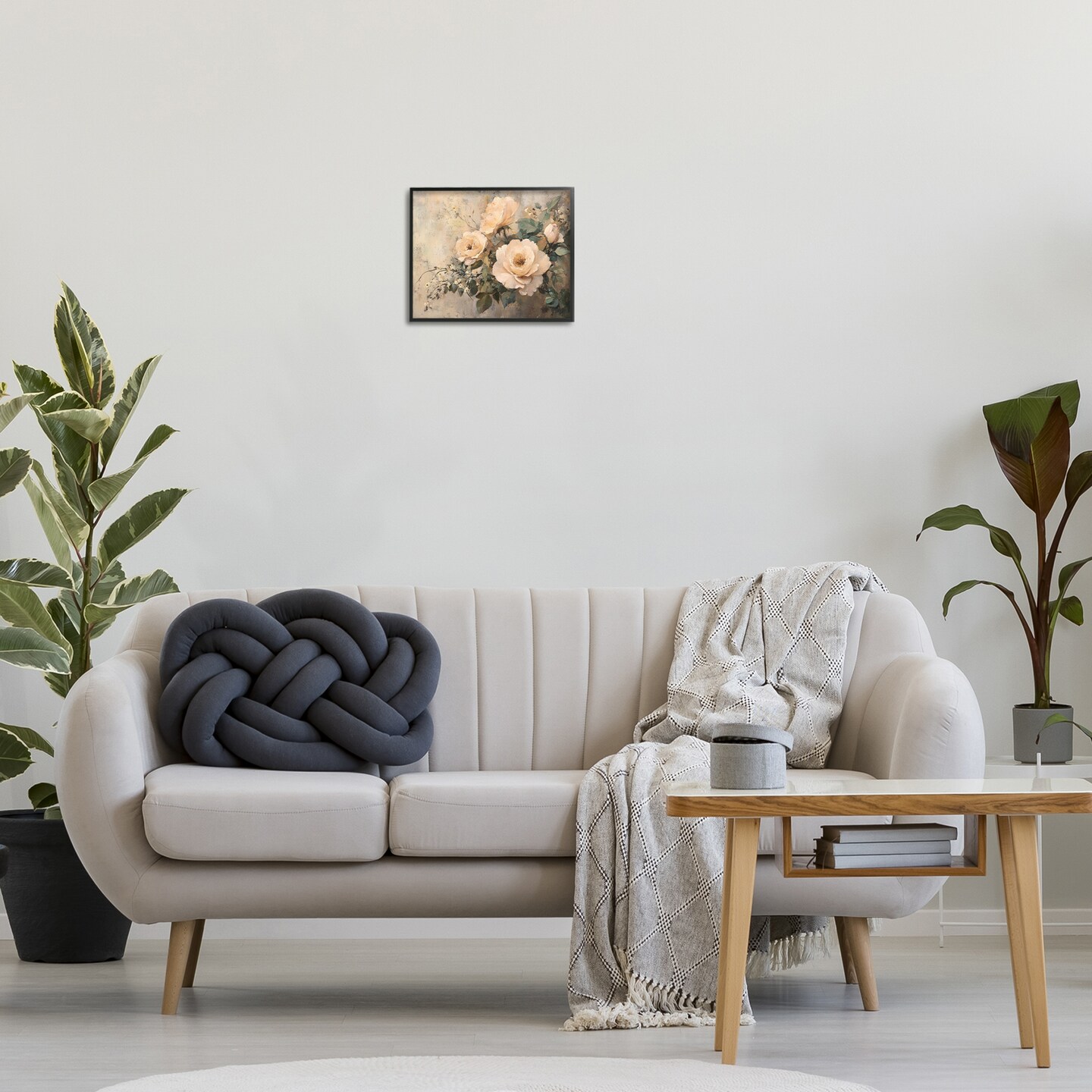 Stupell Industries Blush Roses Blooming Framed Giclee Wall Art Design by Petal Prints Design