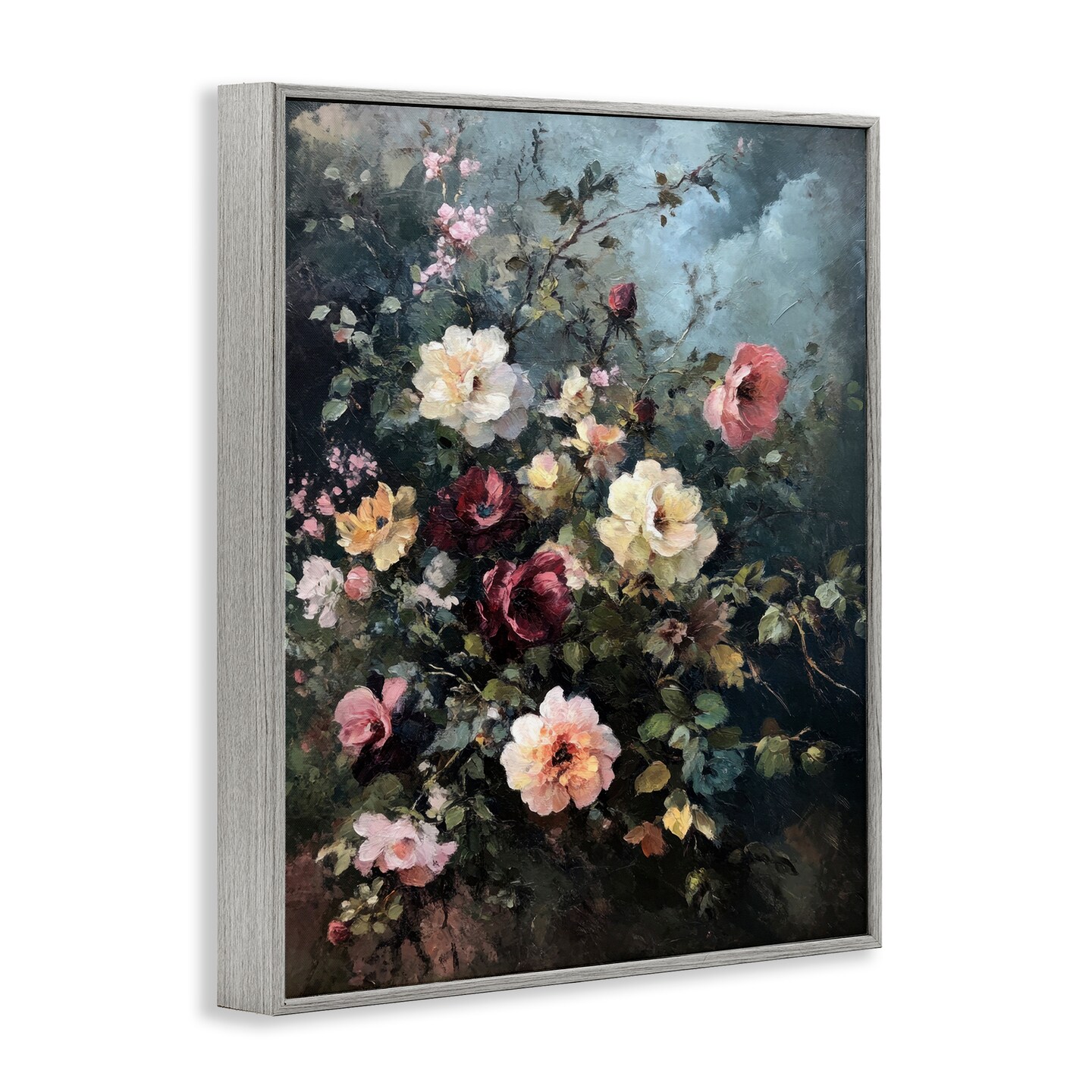 Stupell Industries Moody Dark Bouquet Framed Giclee Wall Art Design by Petal Prints Design