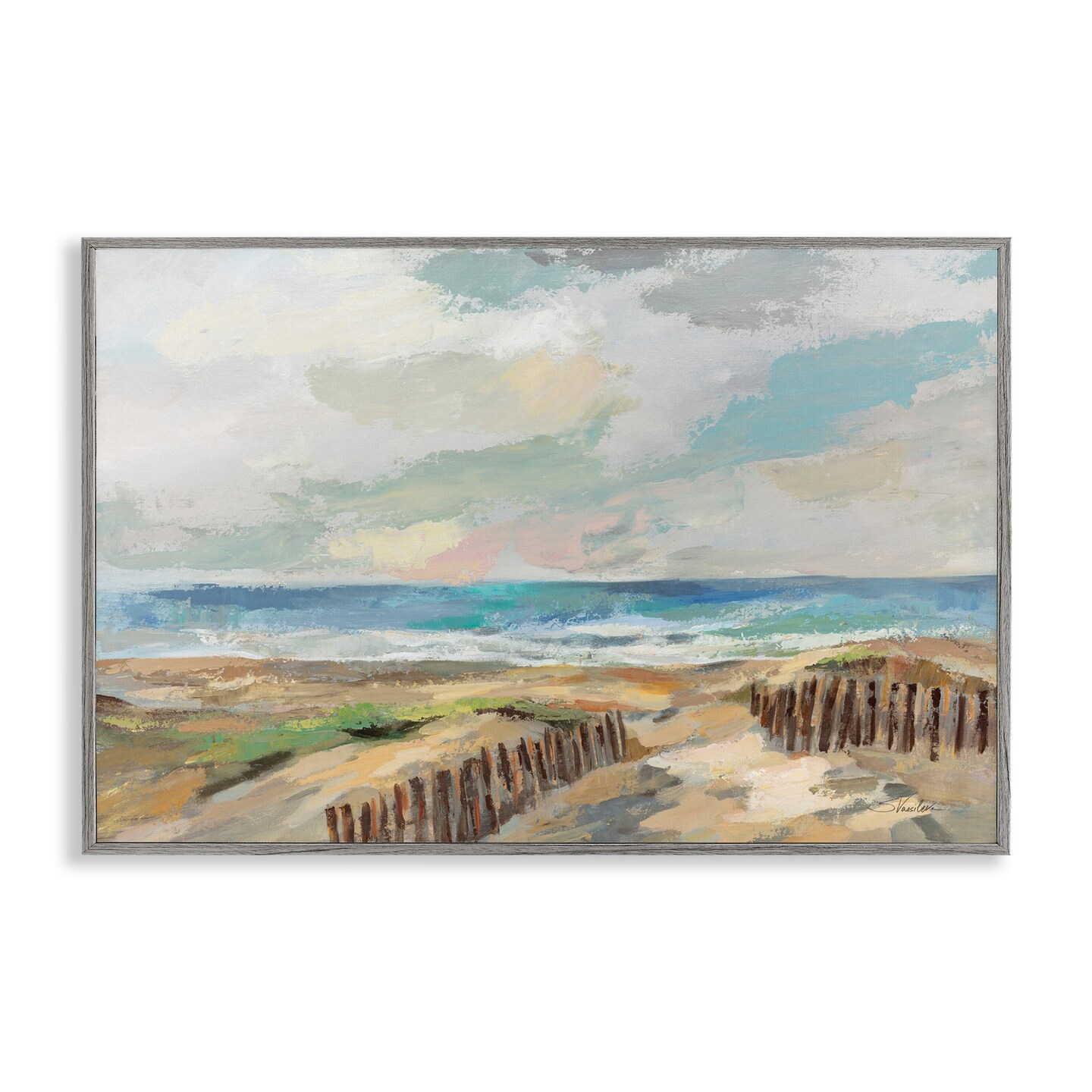 Stupell Industries Summer Beach Dunes Framed Giclee Wall Art Design by Silvia Vassileva