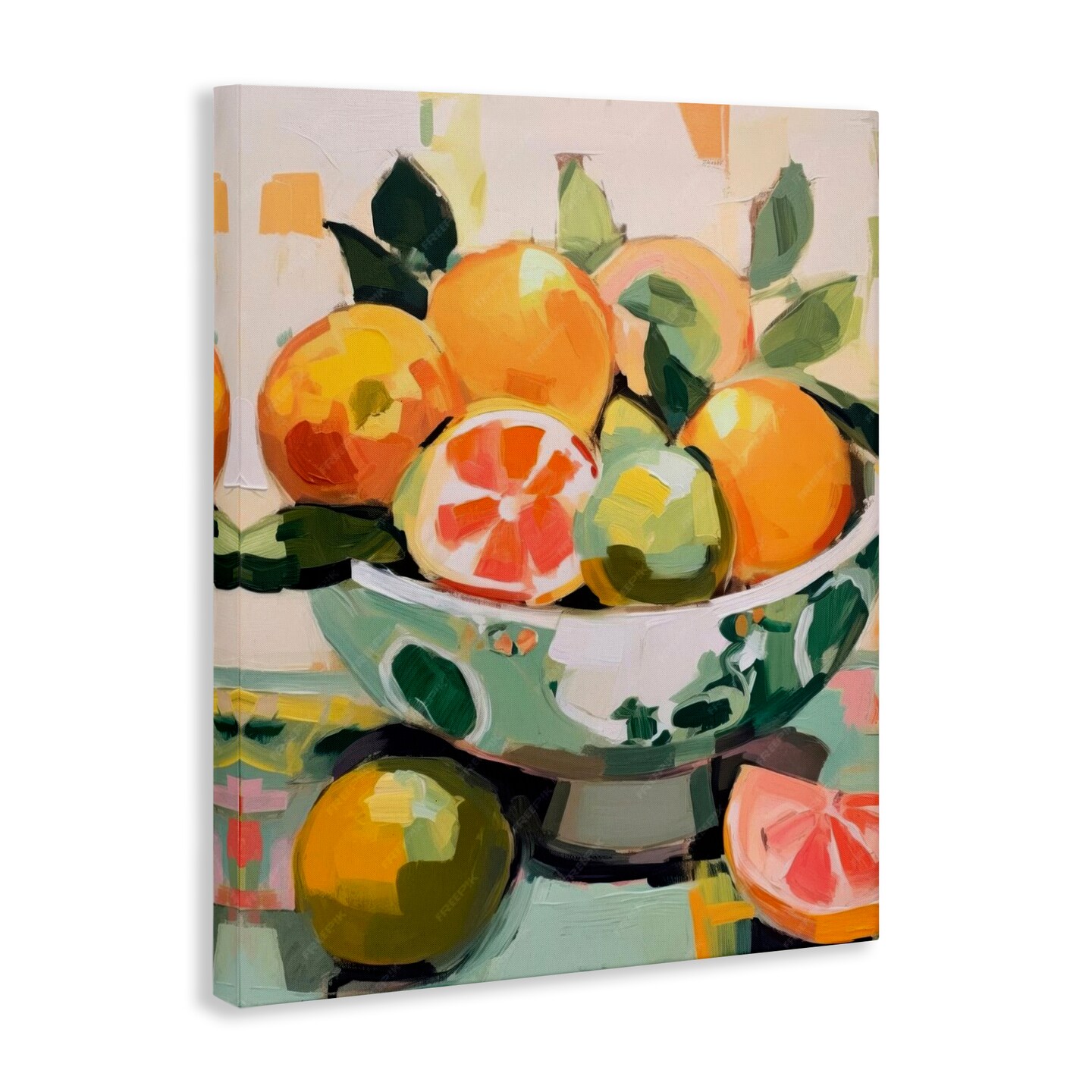 Stupell Industries Fruit Basket Abstraction Canvas Wall Art Design by LSR Design Studio